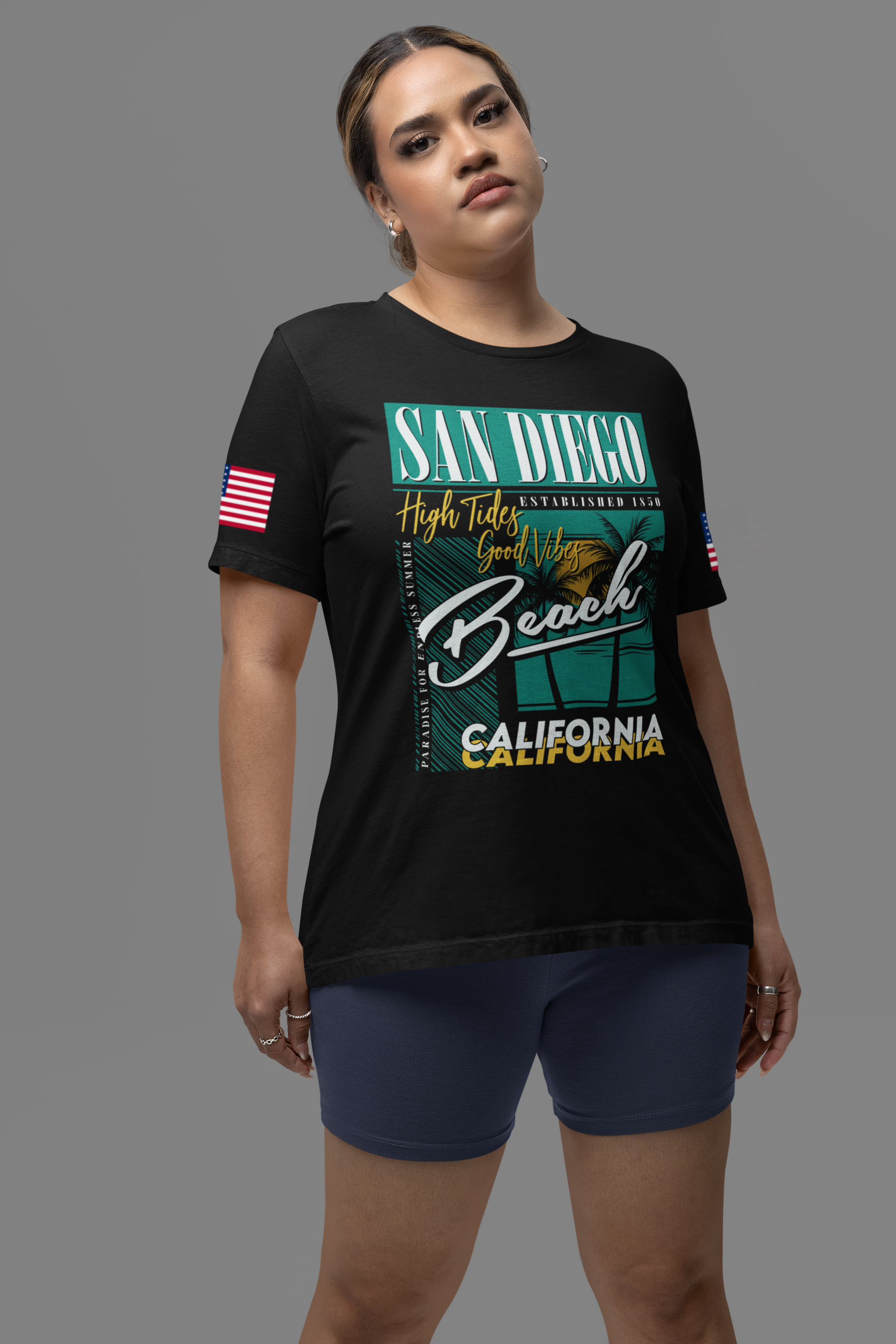 San Diego California Beach T-Shirt – High Tides Good Vibes Paradise Summer Tee