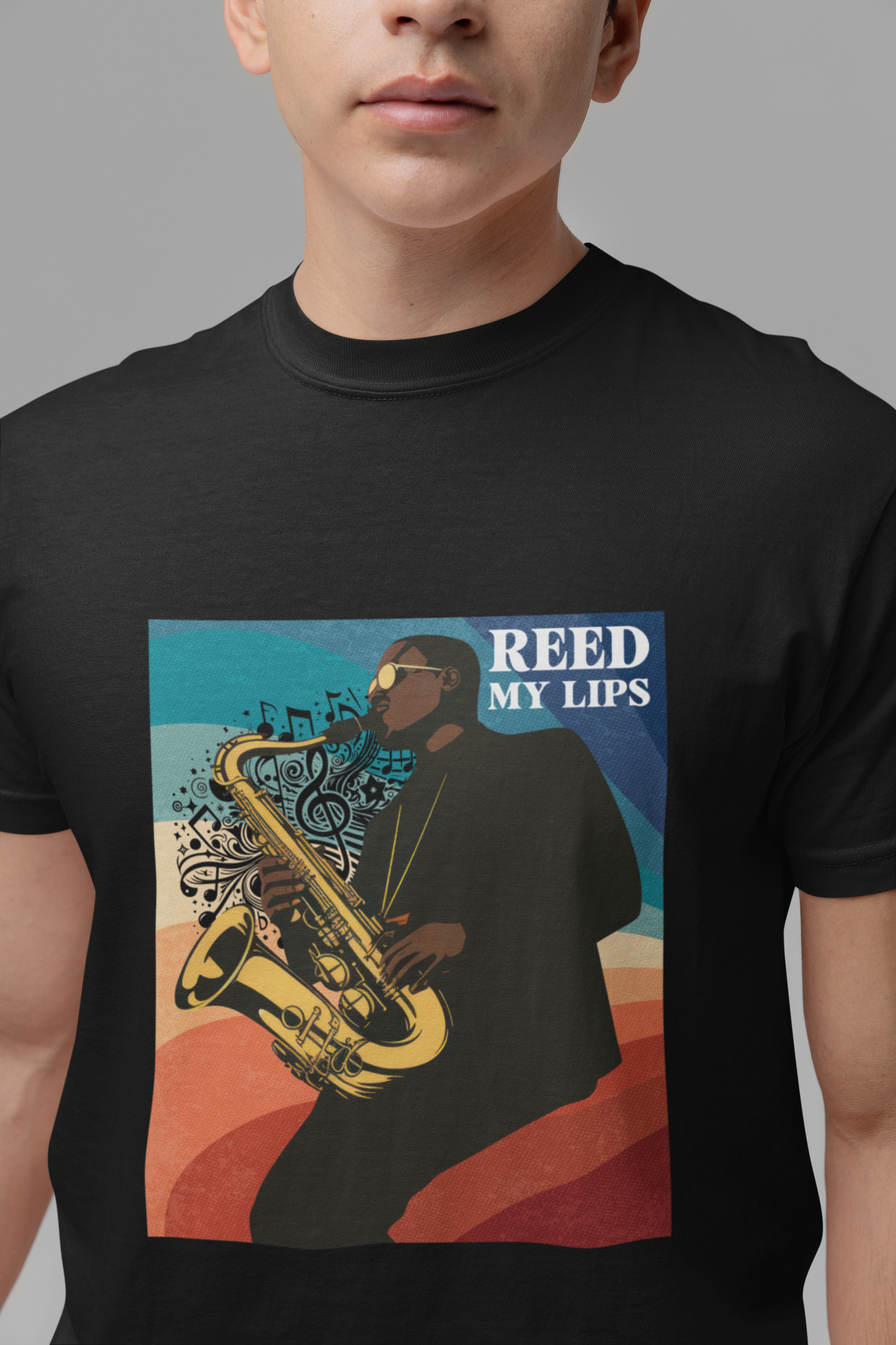 Reed My Lips Saxophone T-Shirt | Funny Jazz Musician Tee
