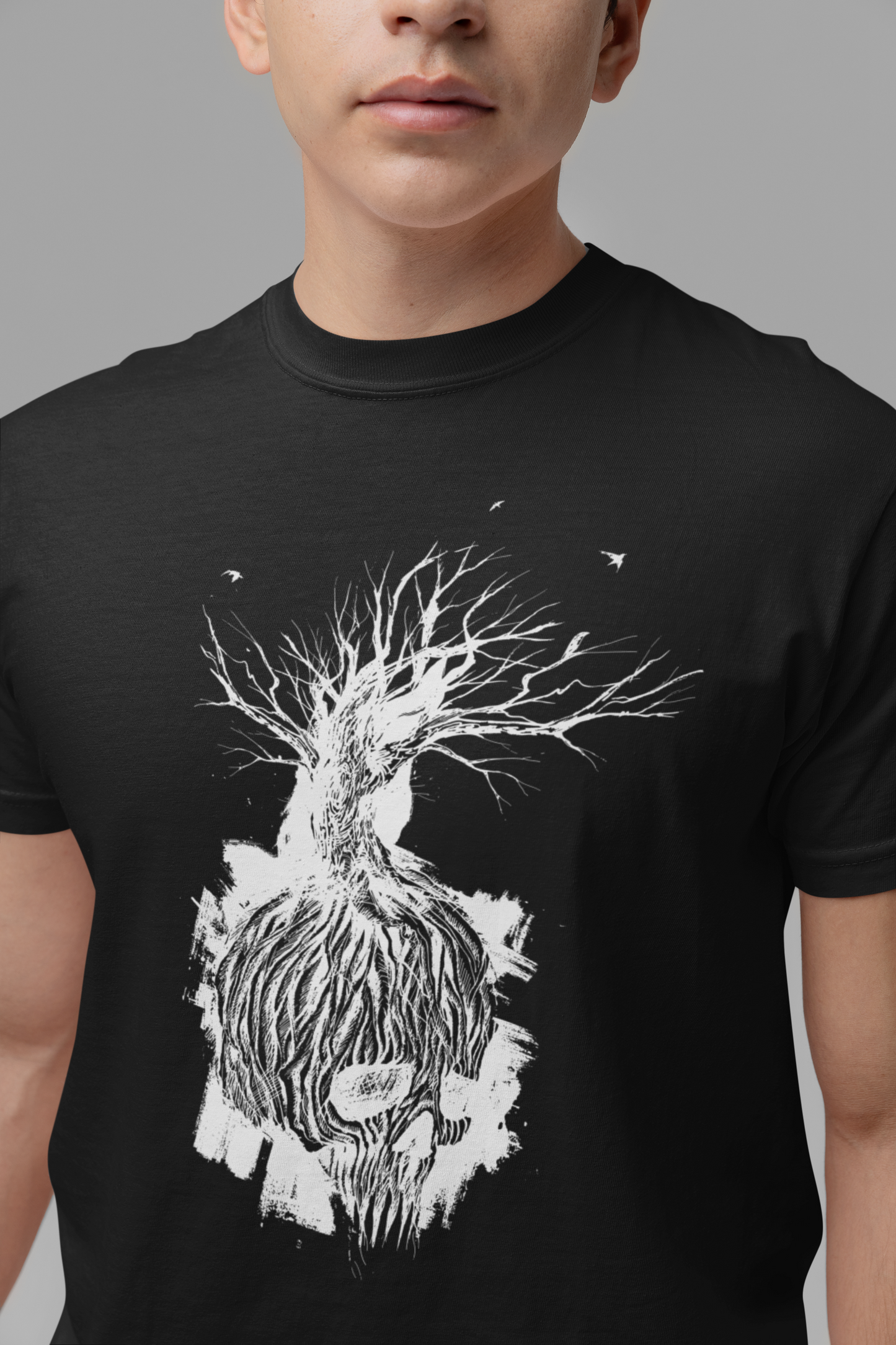 Dark Forest Spirit Skull Tree Horror T-Shirt