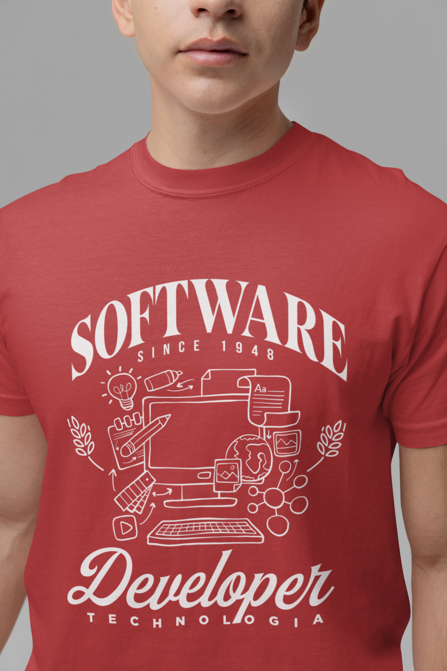 Software Developer Technologia Tshirt – Office Essentials Outline Design
