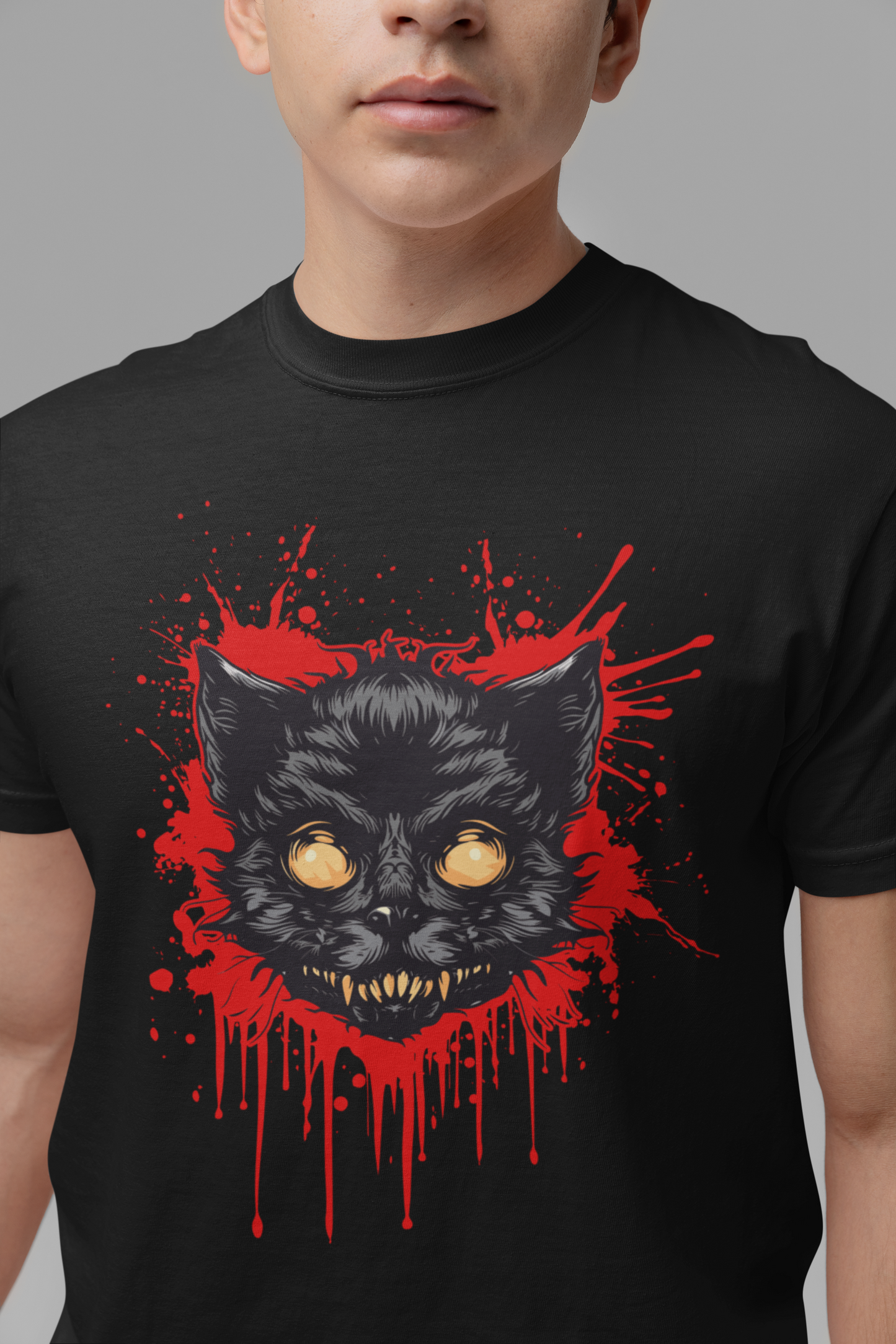 Haunted Zombie Cat Horror House T-Shirt