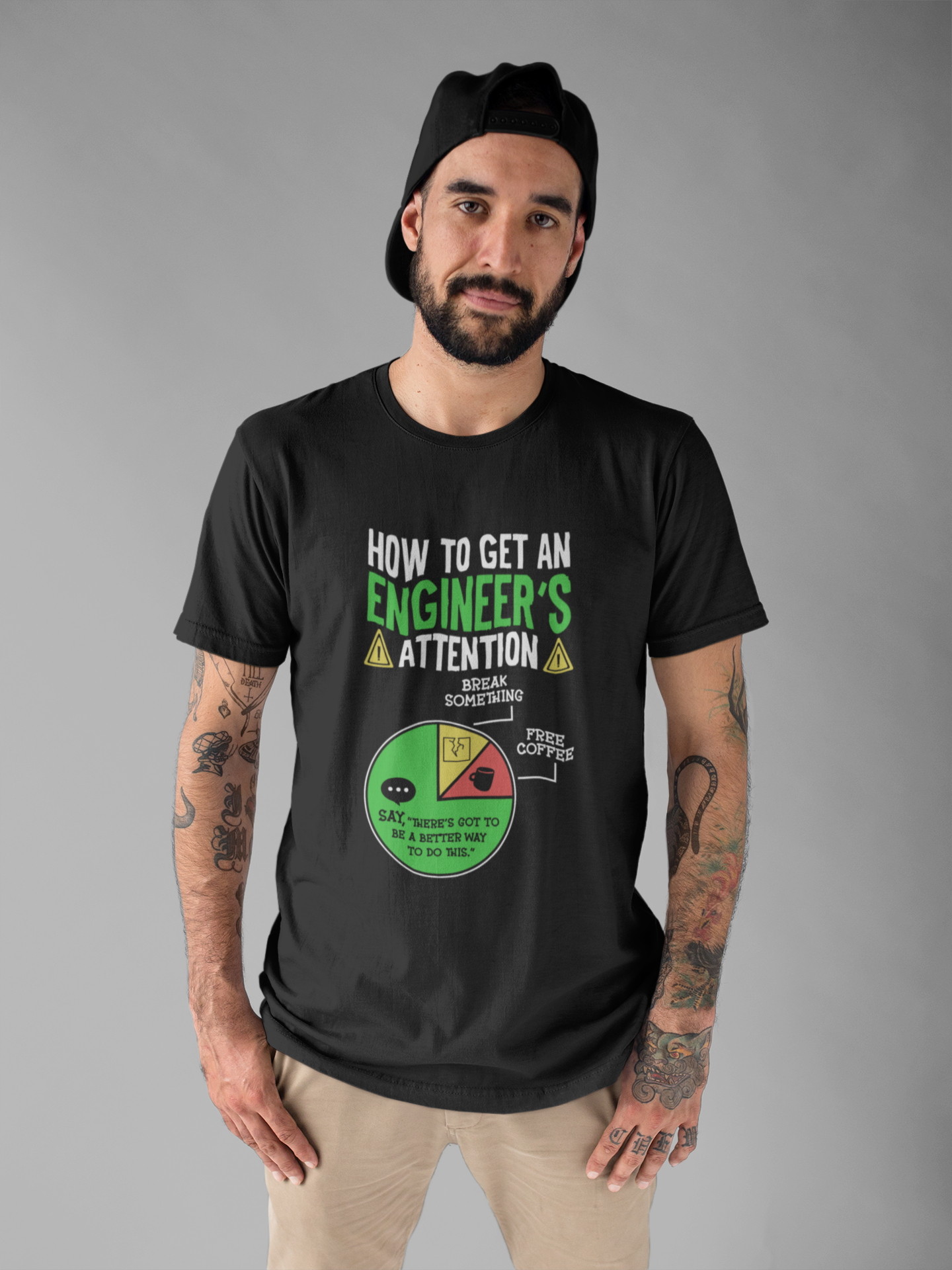 How to Get an Engineer's Attention Tshirt – Pie Chart Humor Edition