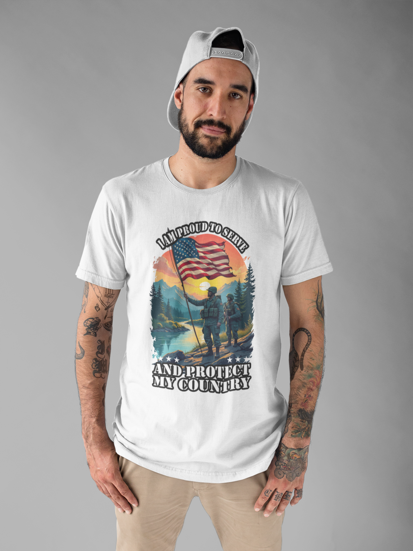 Proud to Serve and Protect My Country T-Shirt – Patriotic Military Graphic Tee