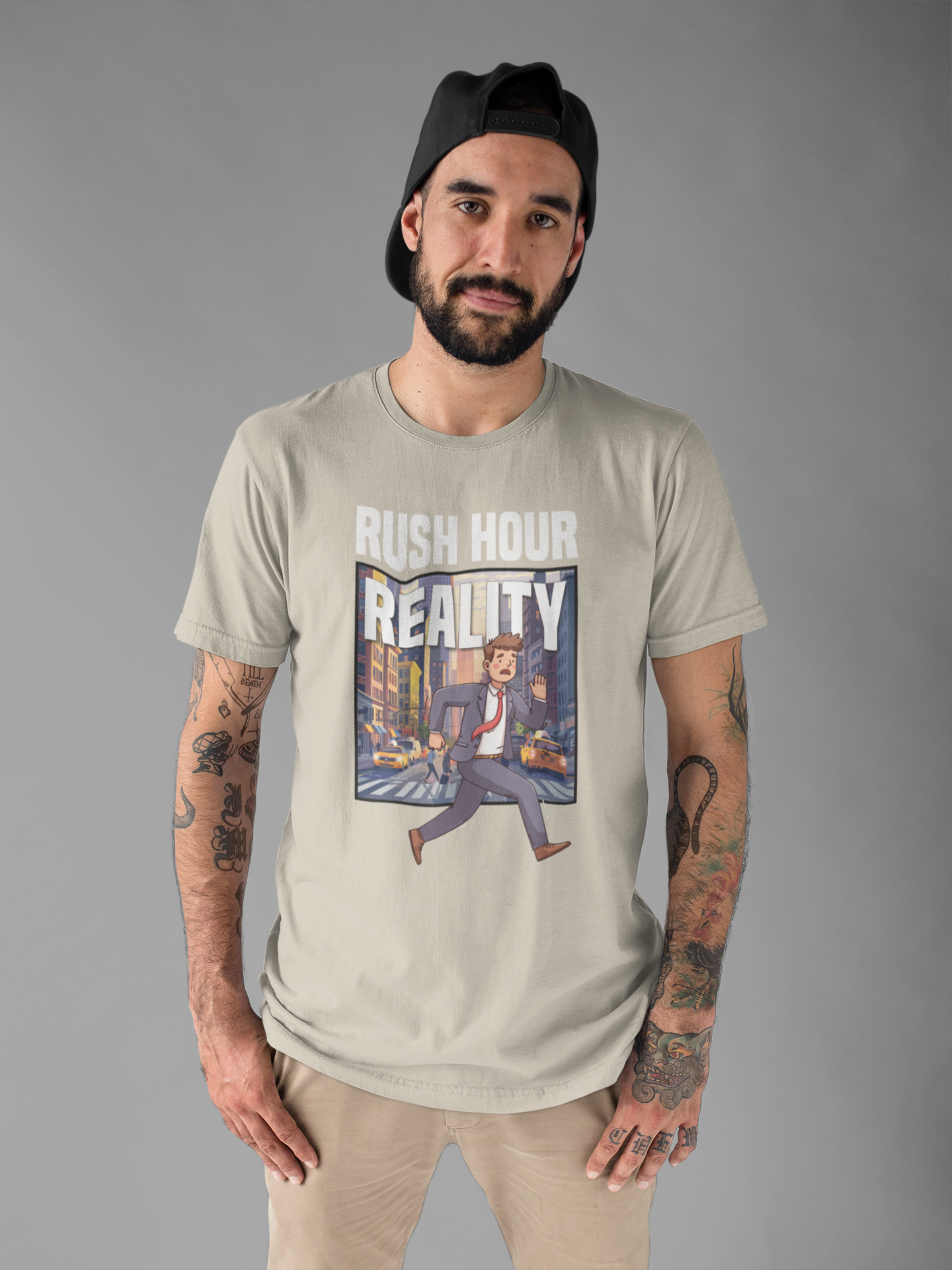 Rush Hour Reality Urban Commute Graphic Tee for City Warriors Navigating Chaos Hustle and Subway Stops Like Daily Champions