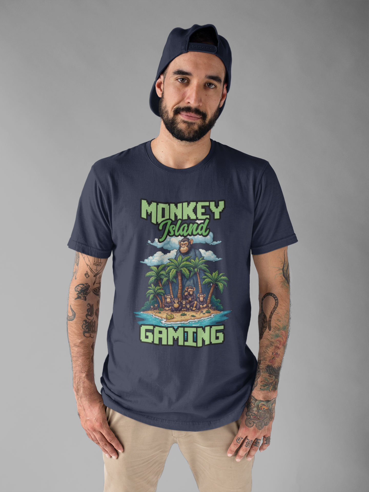 Monkey Island Gaming Tshirt – Giant Gorilla and Monkey Island Graphic
