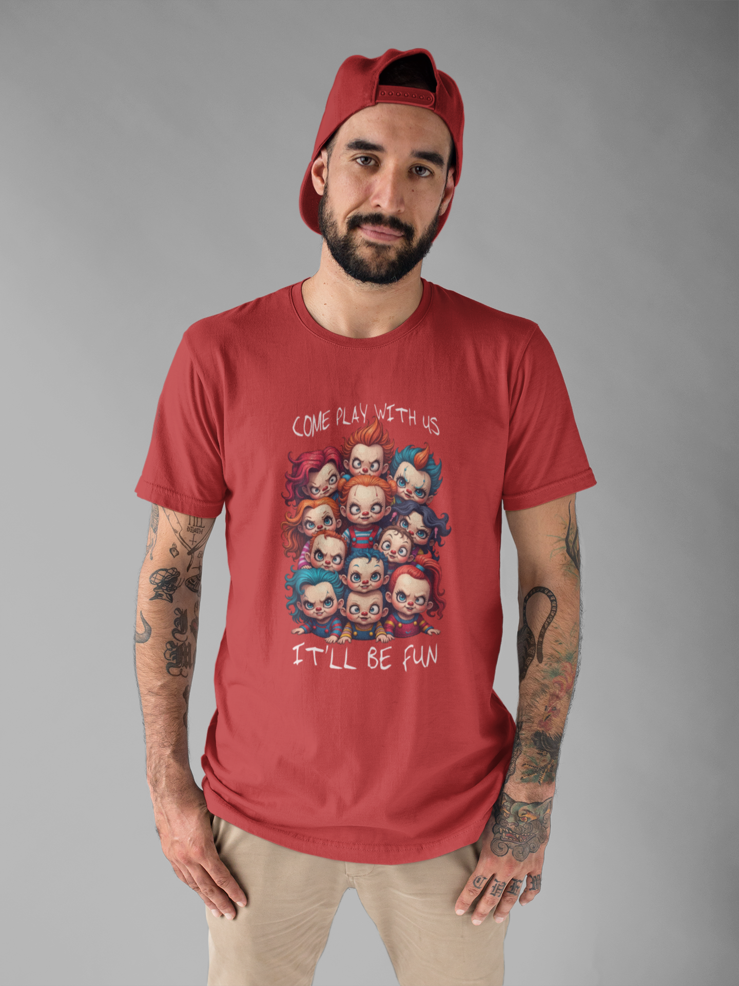 Come Play With Us – Scary Horror Kids Dolls Group Graphic T-Shirt