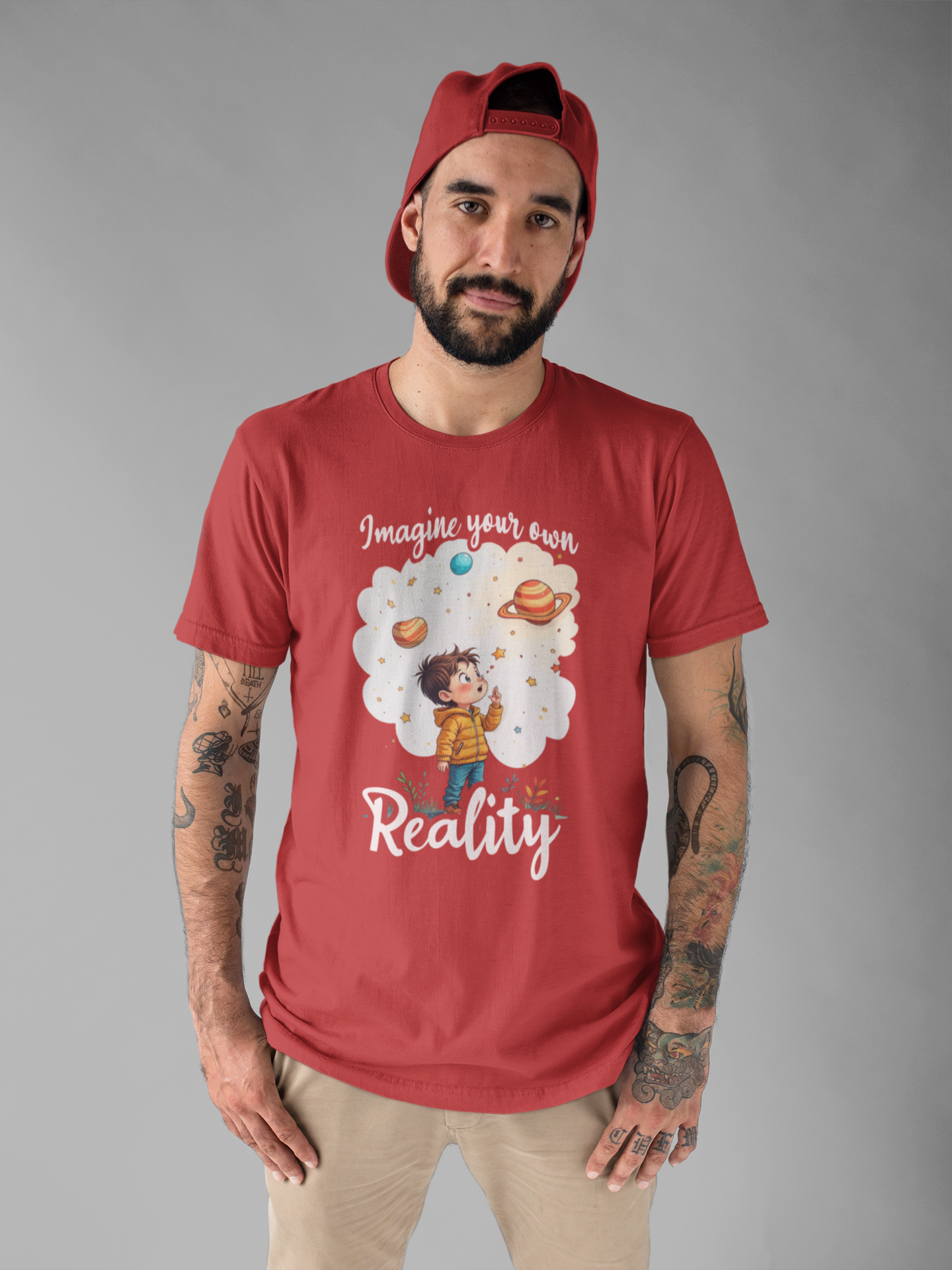 Digital Daydream - Imagine Your Own Reality – Toddler Dreaming Up Colorful Space Planets & Stars T-Shirt