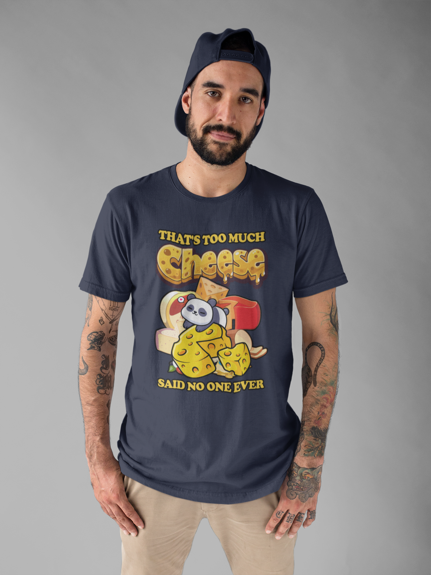 That’s Too Much Cheese Said No One Ever T-Shirt – Adorable Baby Panda and Cheese Graphic Tee