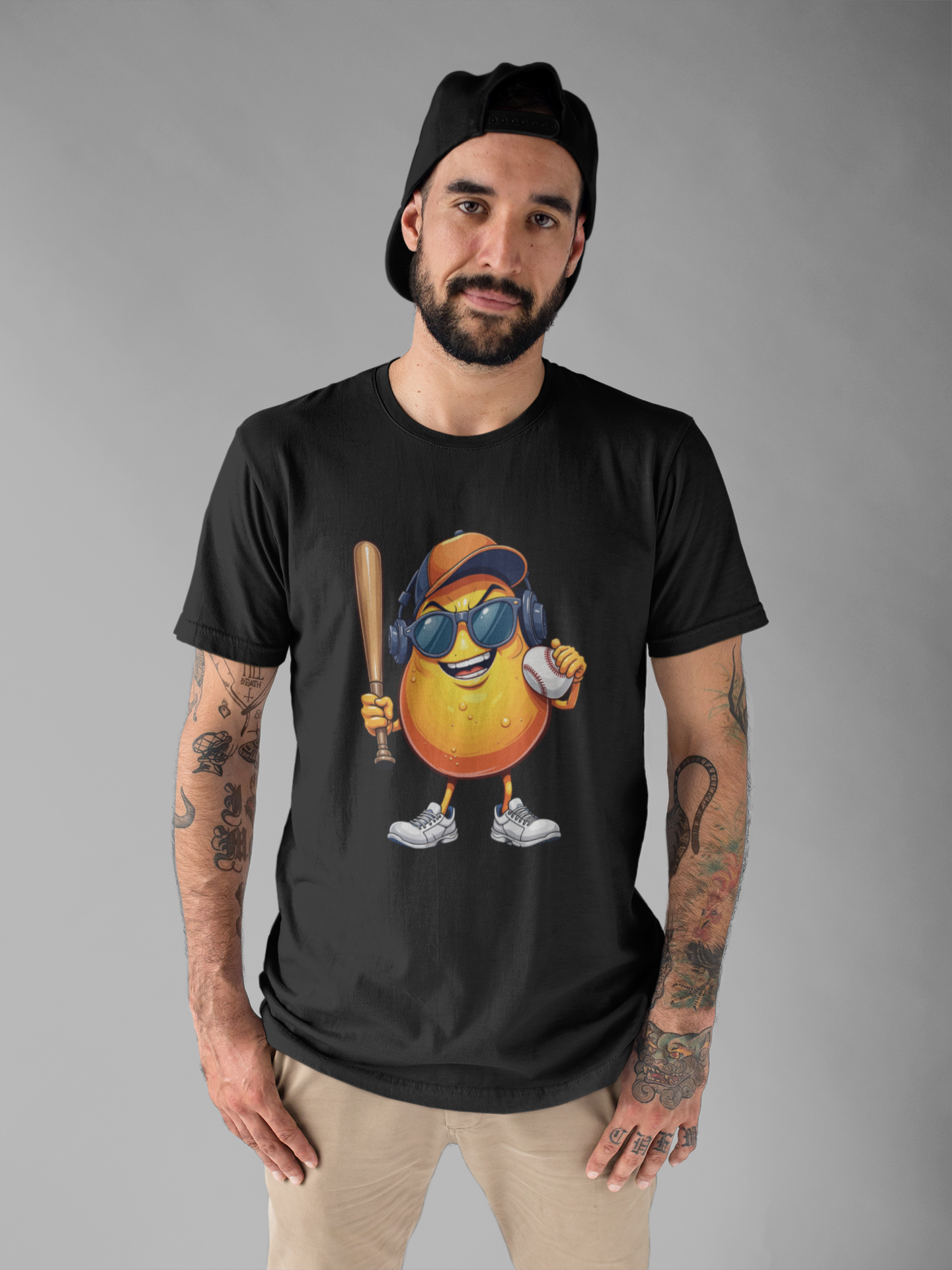 Happy Papaya Baseball Mascot Tshirt Fun Sports Fruit Character Design