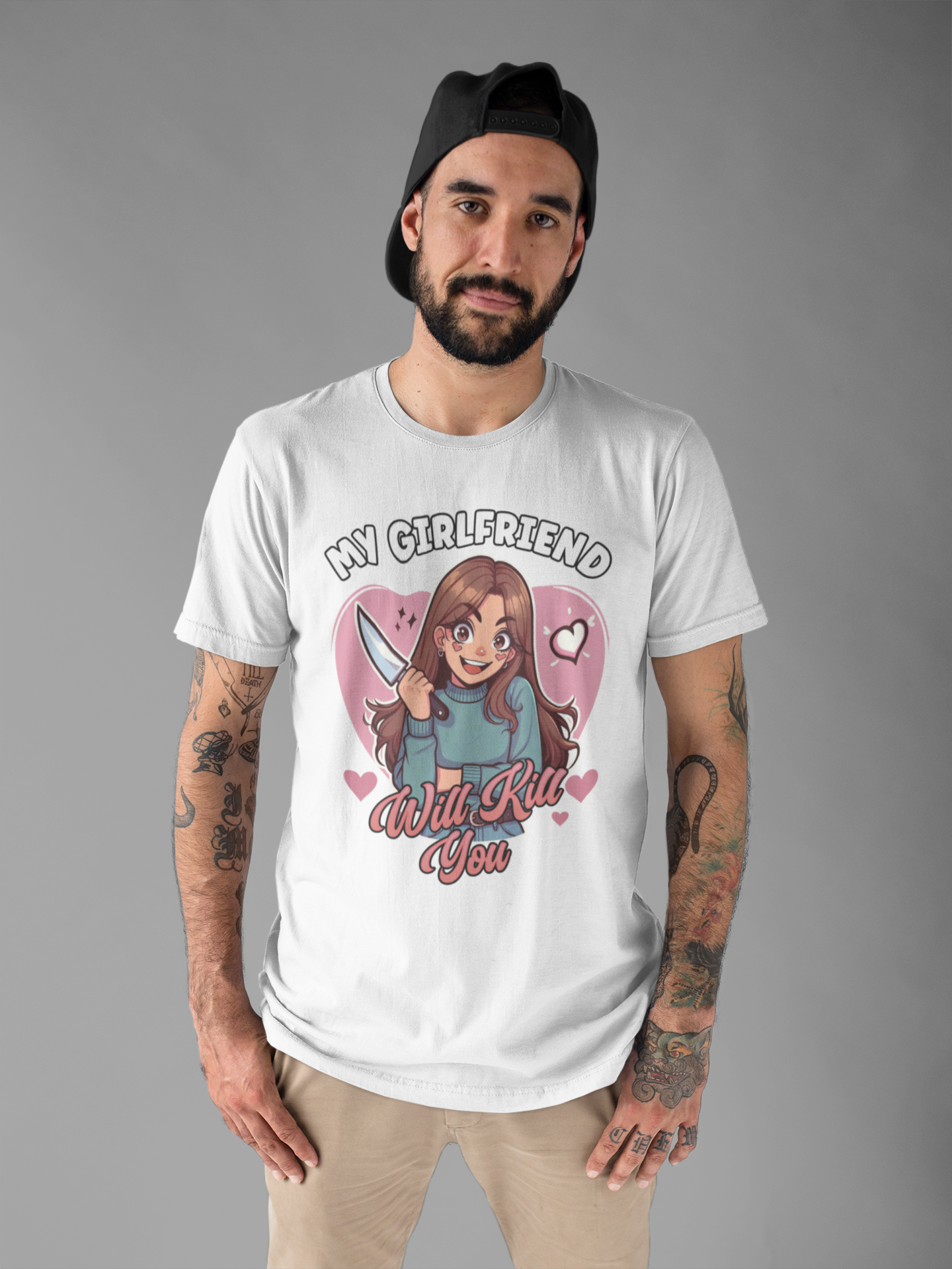 My Girlfriend Will Kill You Shirt, Protective Boyfriend Tee, Funny Relationship T Shirt, Jealousy Humor Graphic, Bold Love Statement Top
