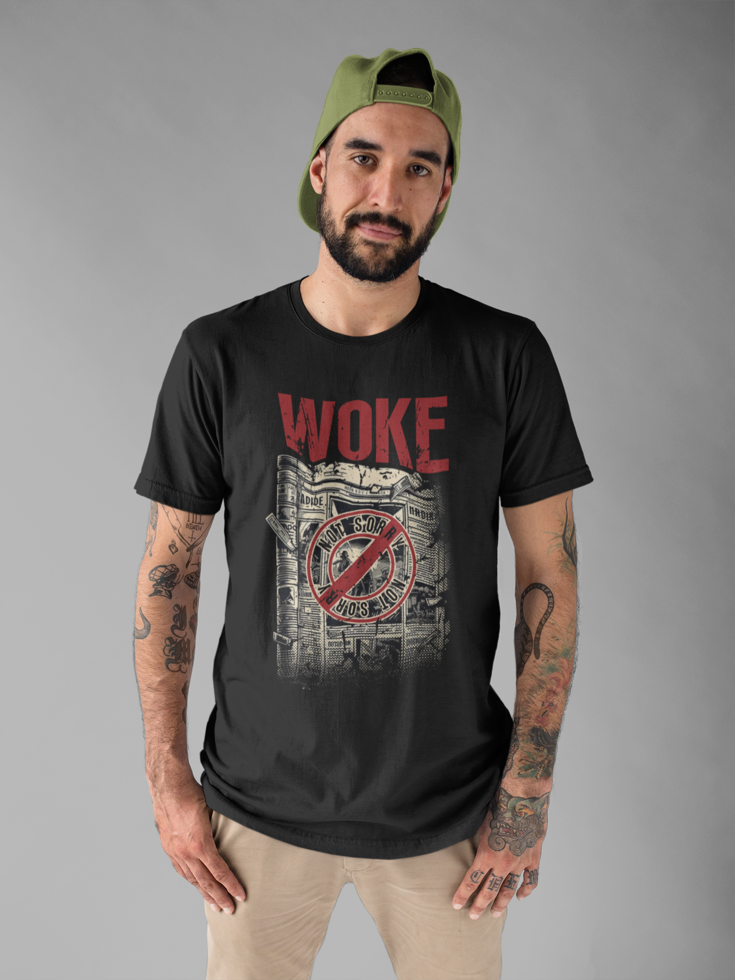 WOKE | Not Sorry Newspaper Graphic T-Shirt