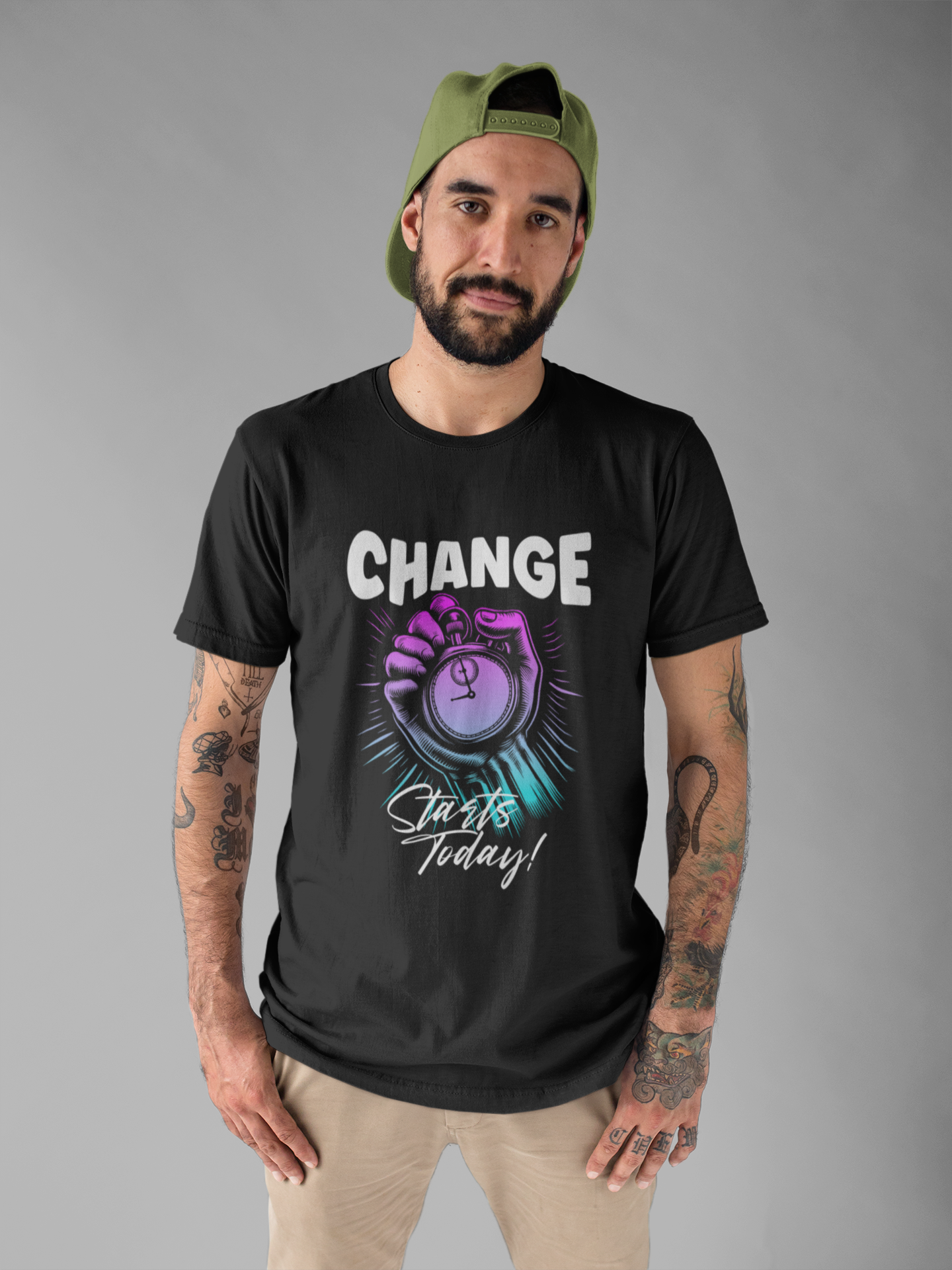 Change Starts Today | Motivational Stopwatch T-Shirt