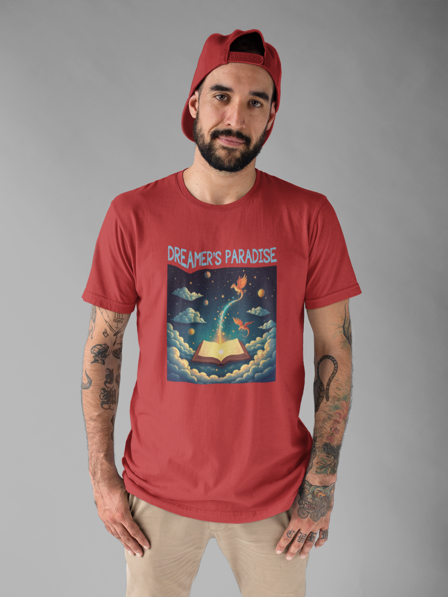 Dreamers Paradise | Fantasy Dragons & Magic Book T-Shirt