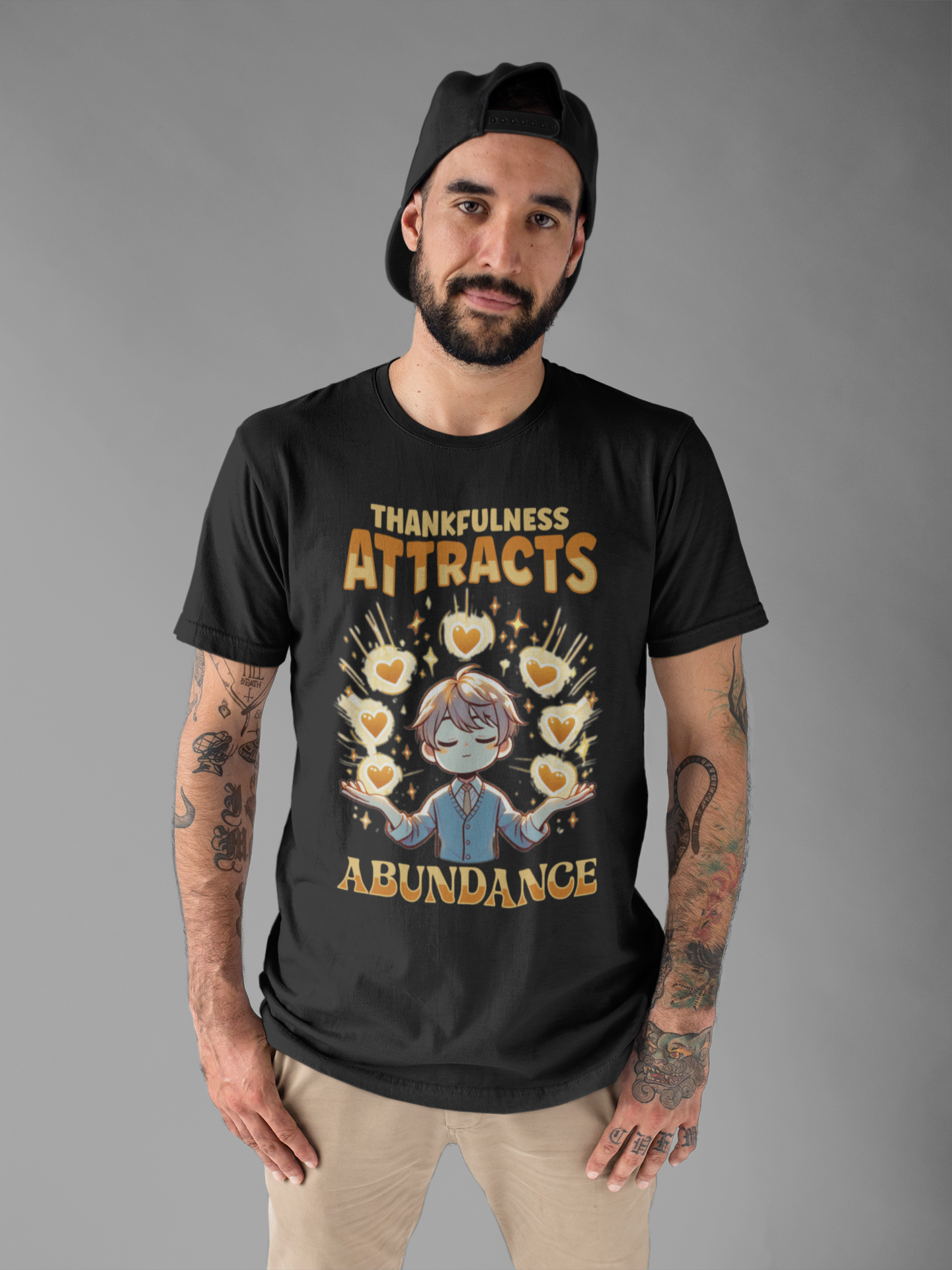 Thankfulness Attracts Abundance | Gratitude & Positivity T-Shirt