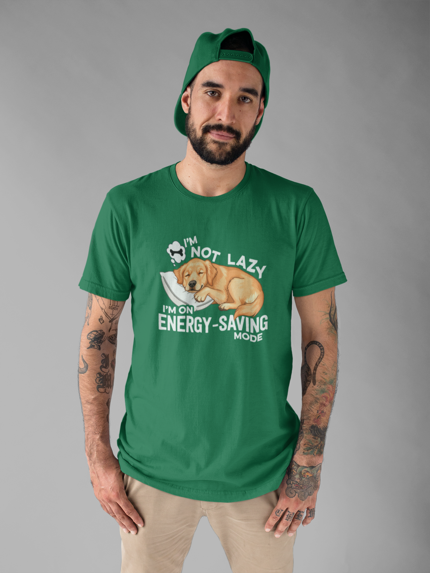 I’m Not Lazy I’m on Energy Saving Mode Tee, Dog Chill Shirt, Funny Pet Mood Graphic Tee, Nap Life Top, Animal Humor Gift