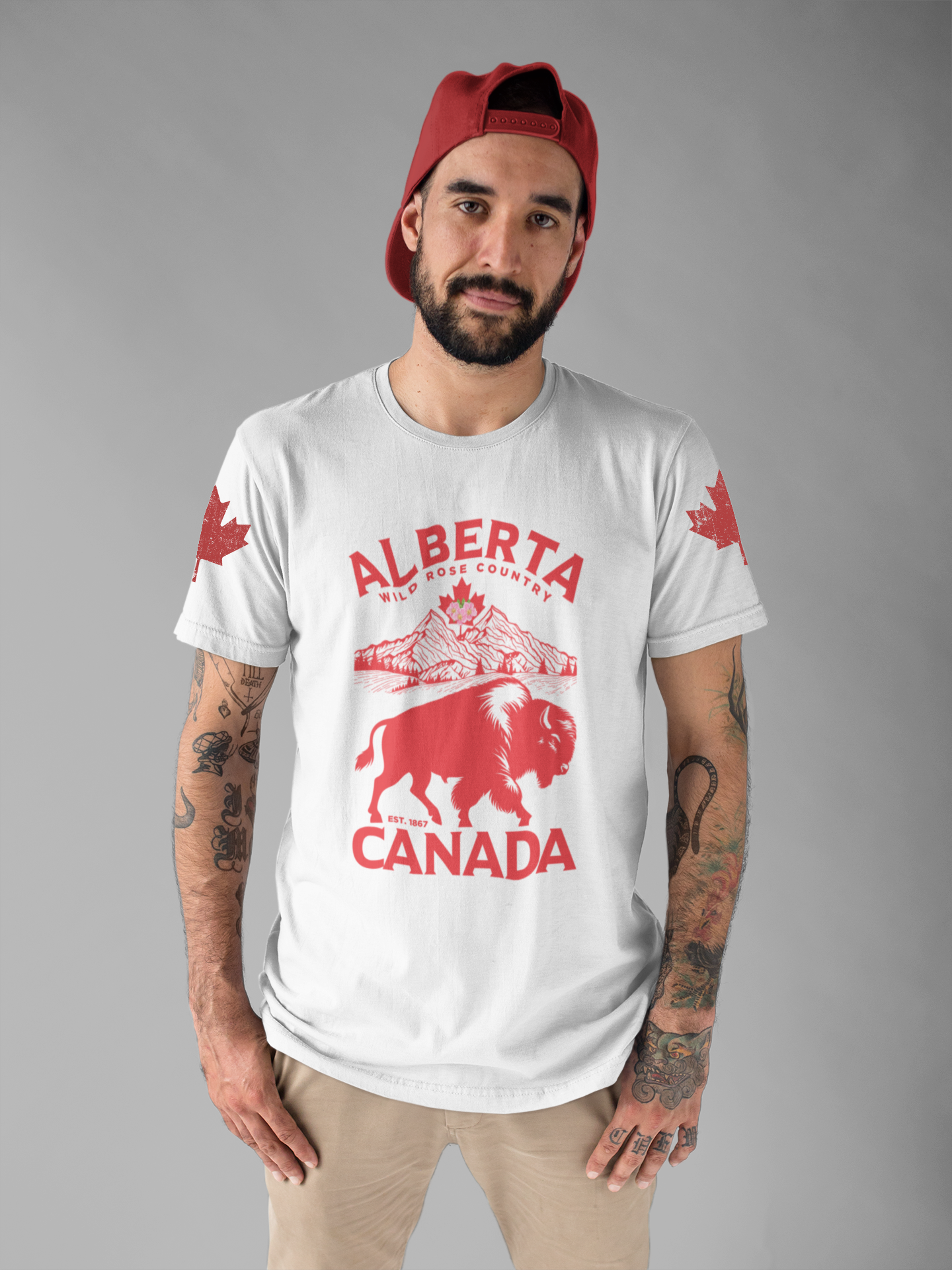 Alberta Wild Rose Country Bison T-Shirt