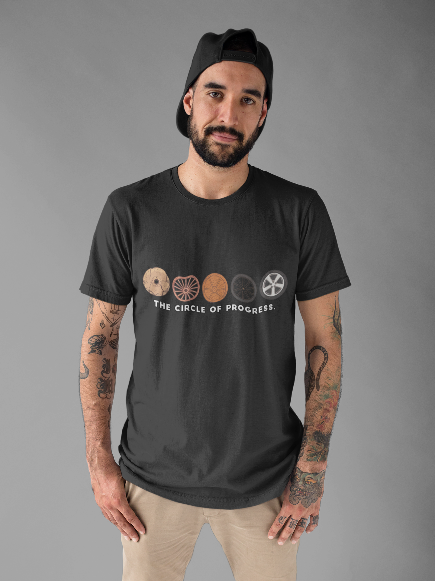 The Wheel of Progress | Evolution of the Wheel Graphic T-Shirt