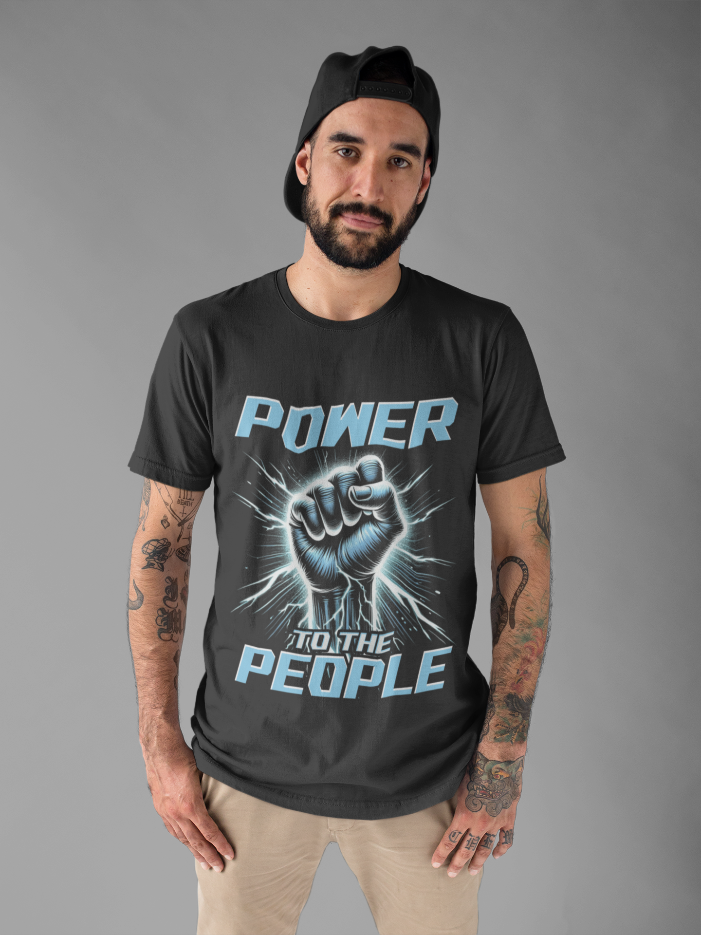 Power to the People Electric Resistance Bold Revolution Graphic T-Shirt