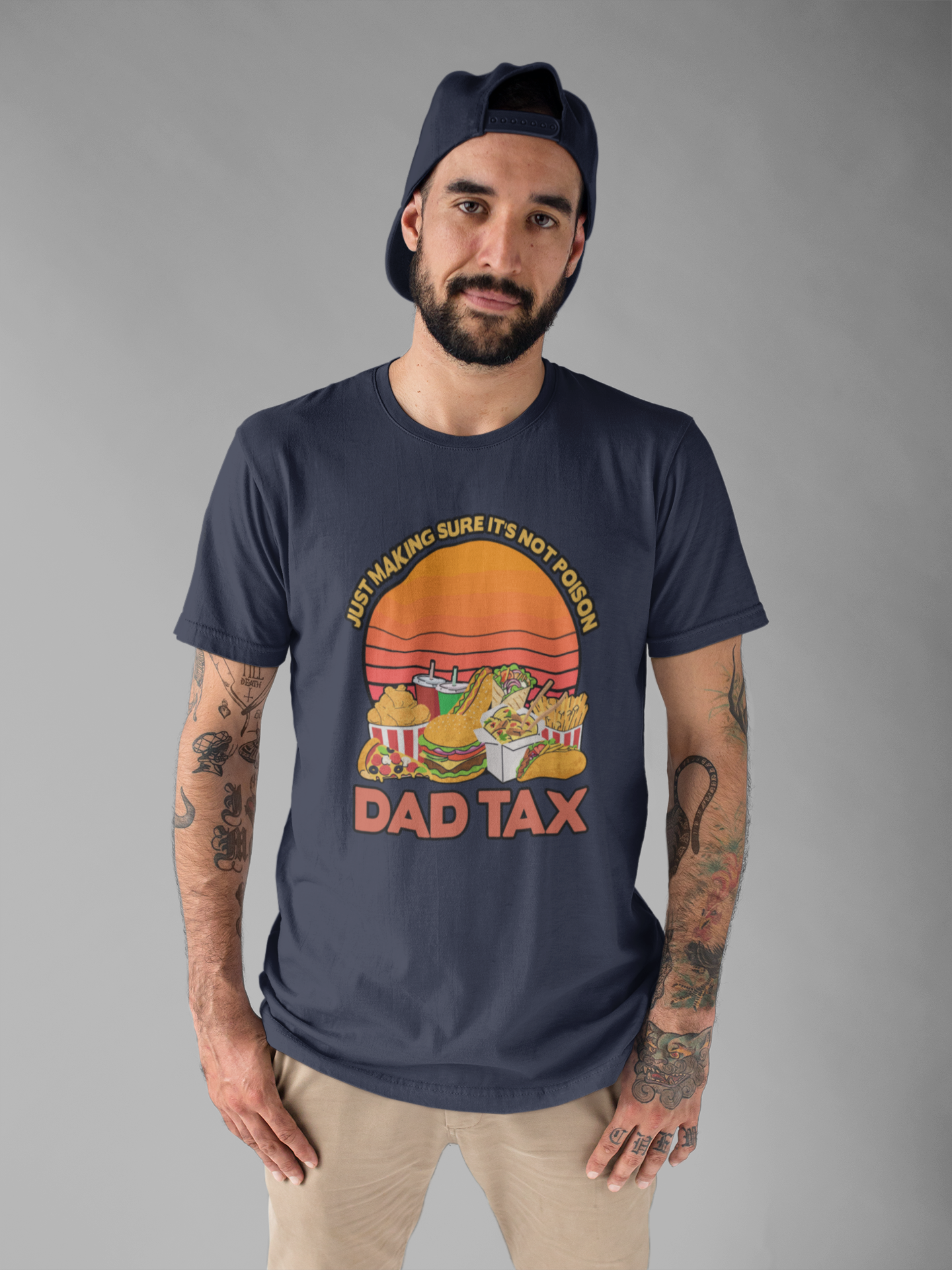 Dad Tax Tshirt – "Just Making Sure It’s Not Poison" with Snack Pile Graphic