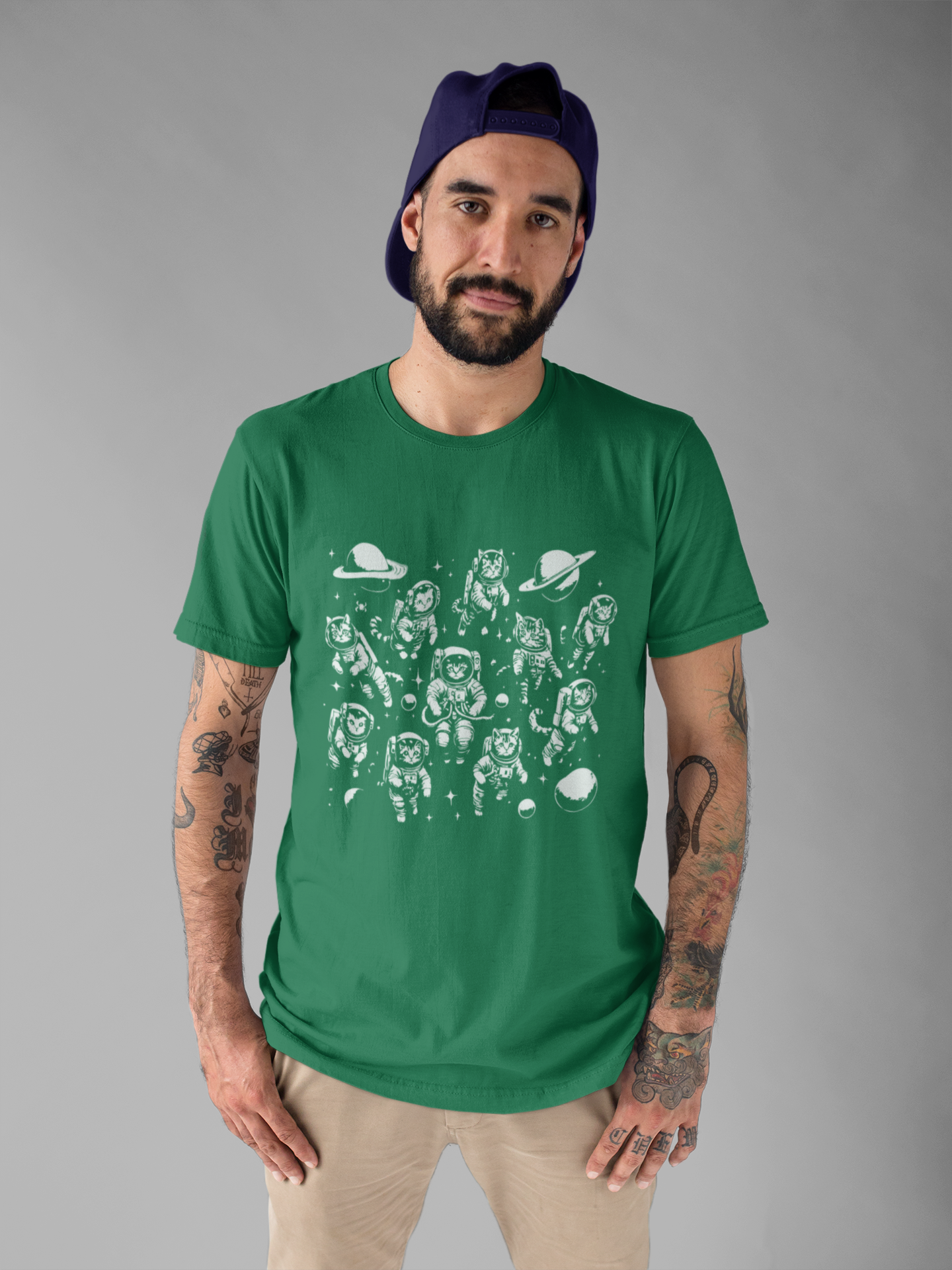 Astronaut Cats T-Shirt – Cute Floating Cats in Space Graphic Tee