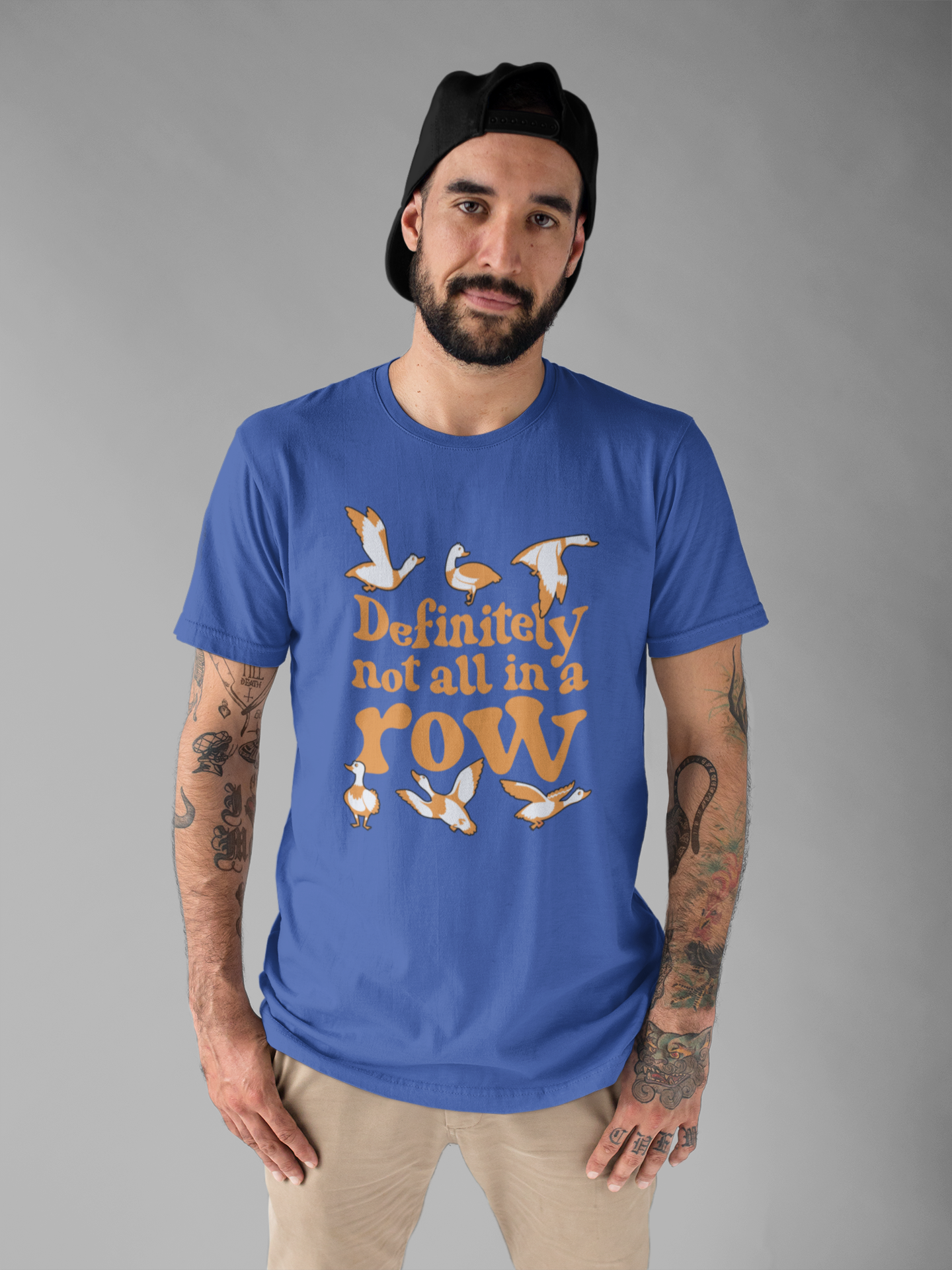 Definitely Not All In a Row T-Shirt – Funny Goose Chaos Graphic Tee