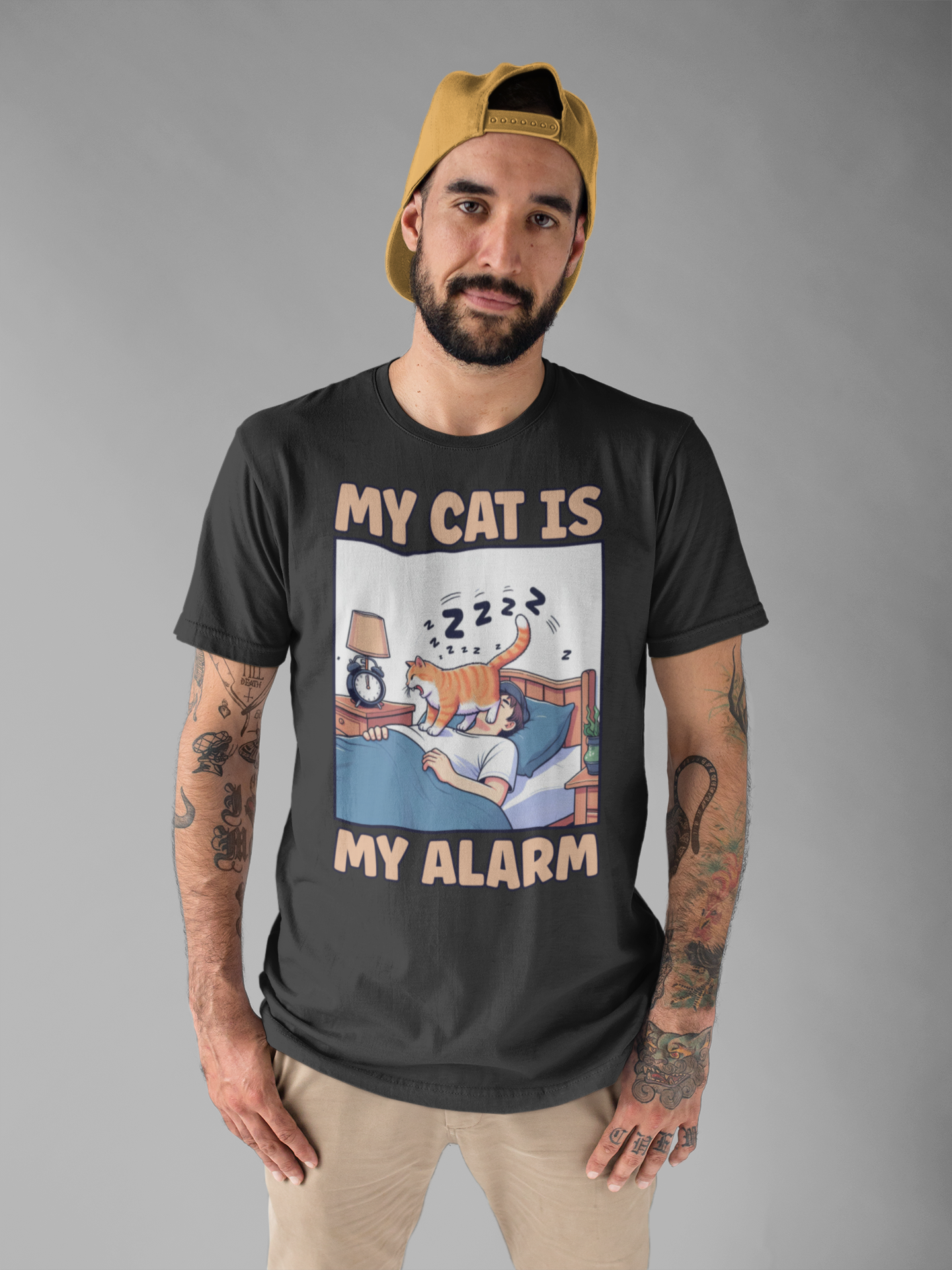 My Cat Is My Alarm Clock Shirt, Funny Cat Lover Tee, Pet Routine Humor T Shirt, Feline Morning Companion Apparel, Cute Cat Quote Top