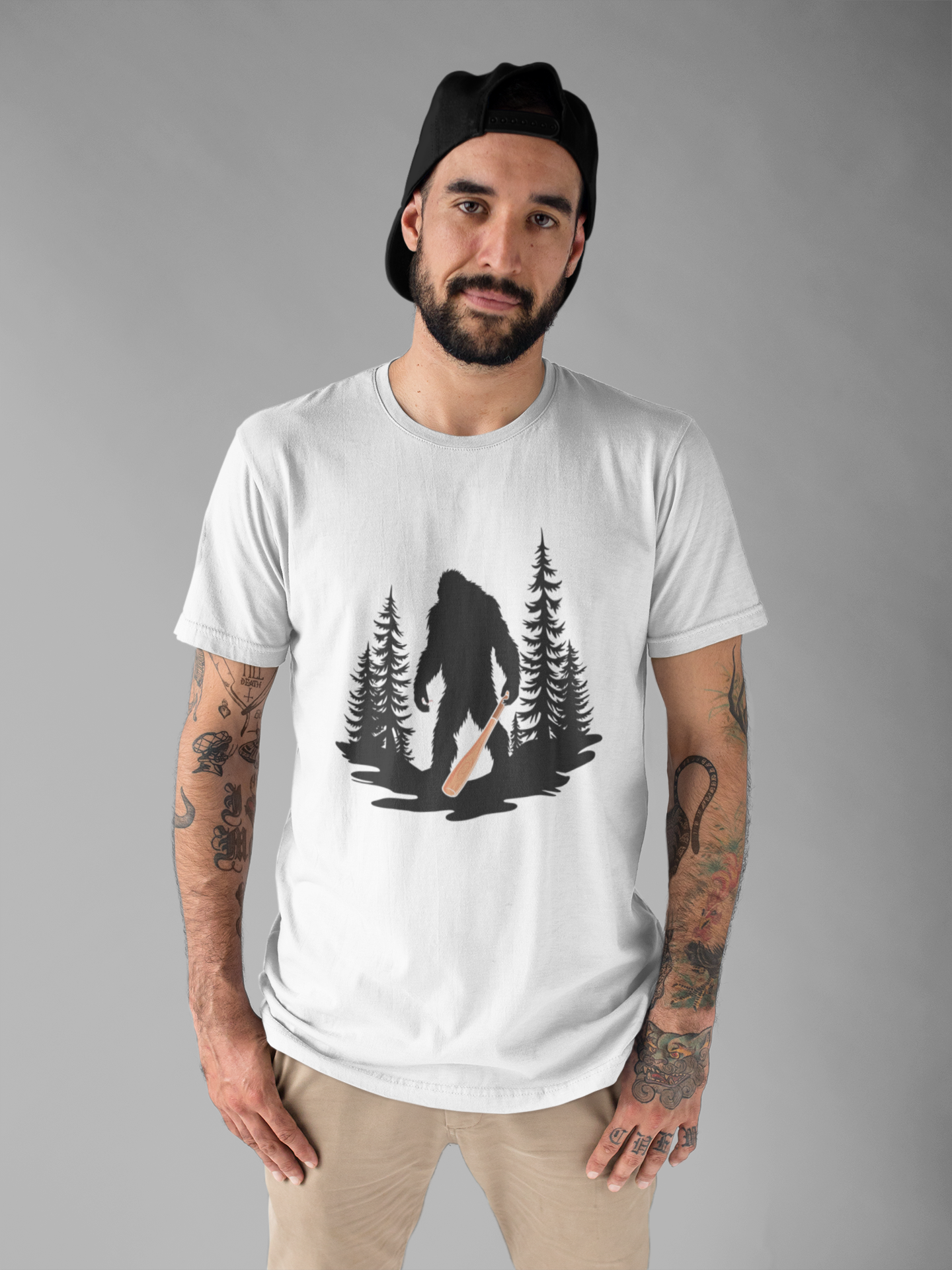 Big Foot Baseball Forest Adventure Tshirt Cryptid Sports Fan Design