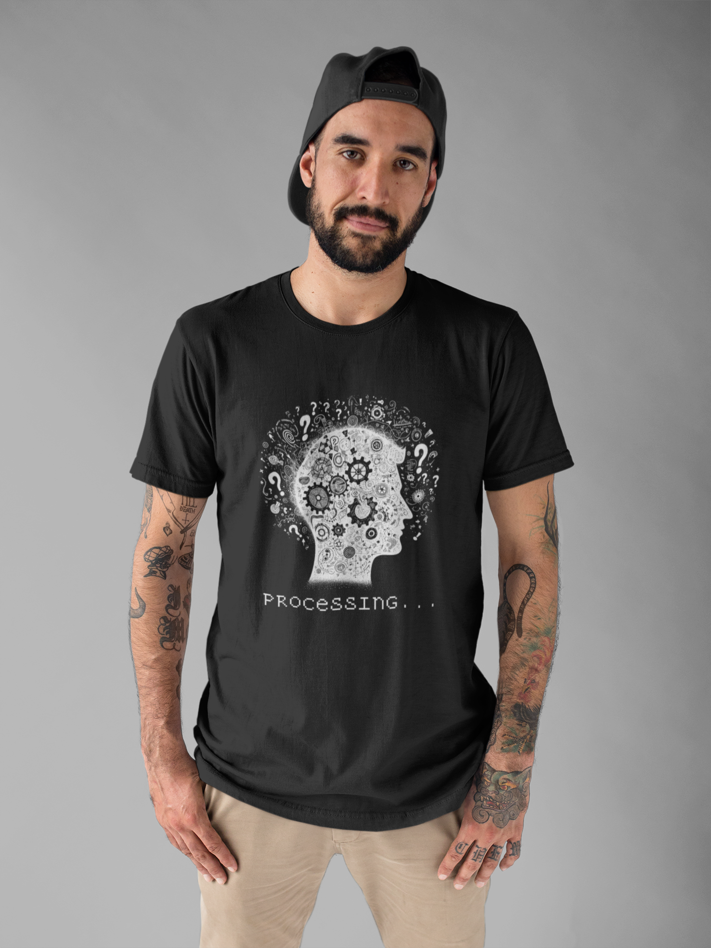 Processing... | Quirky Thinking Face T-Shirt