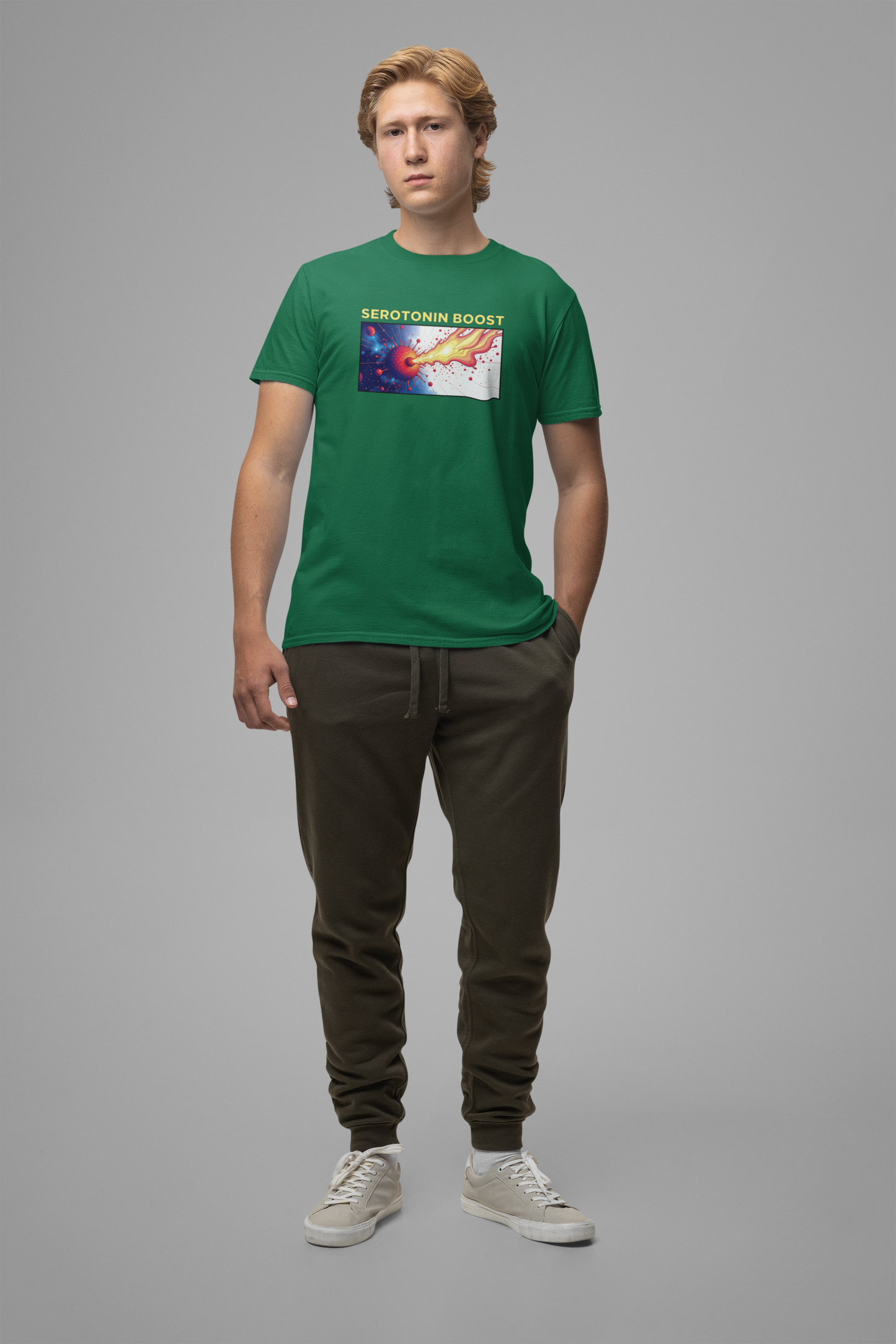 Serotonin Boost Shirt Mental Health Awareness Tee Featuring a Happy Brain and Positive Vibe for Science Lovers and Joy Seekers