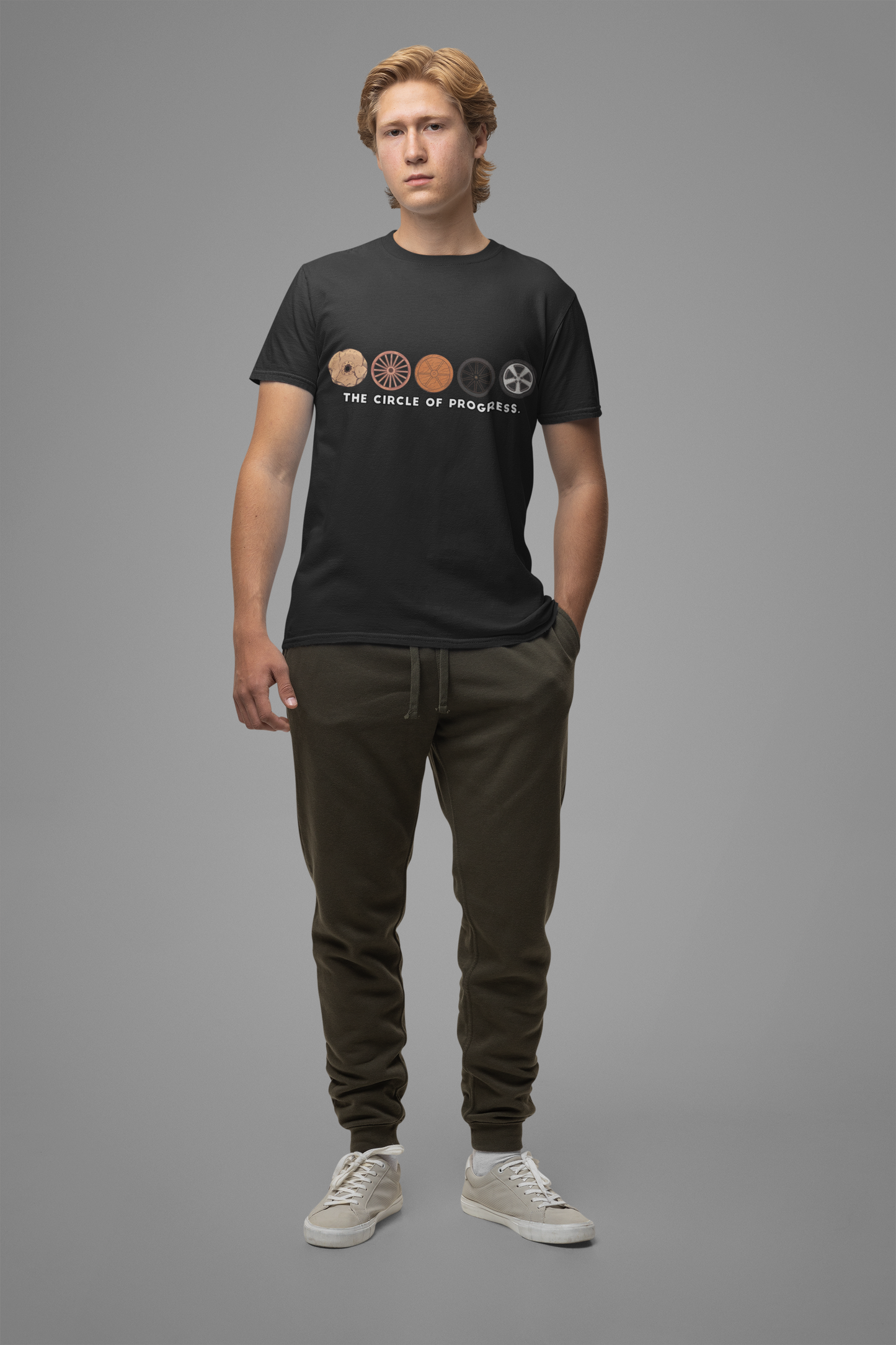 The Wheel of Progress | Evolution of the Wheel Graphic T-Shirt