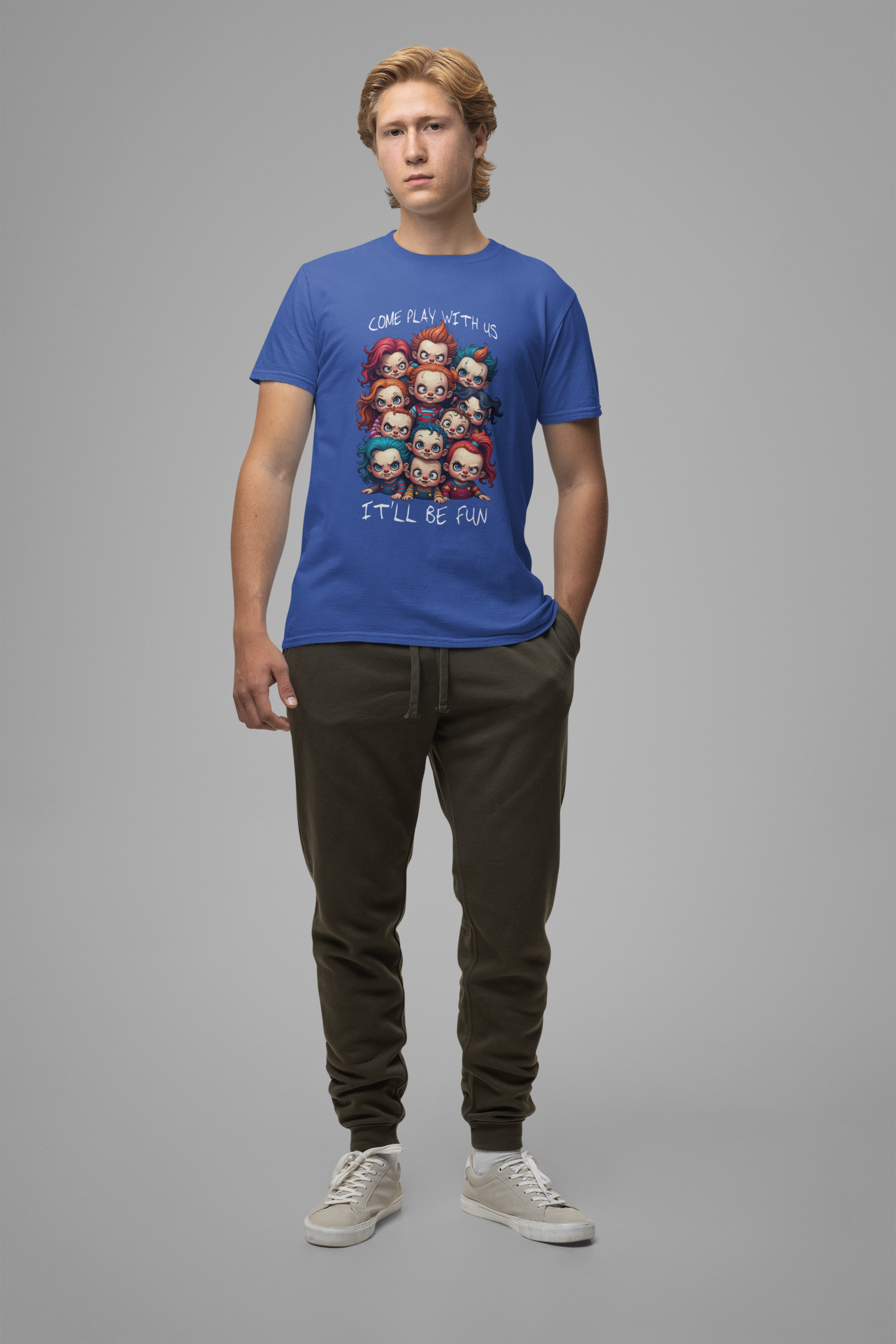 Come Play With Us – Scary Horror Kids Dolls Group Graphic T-Shirt