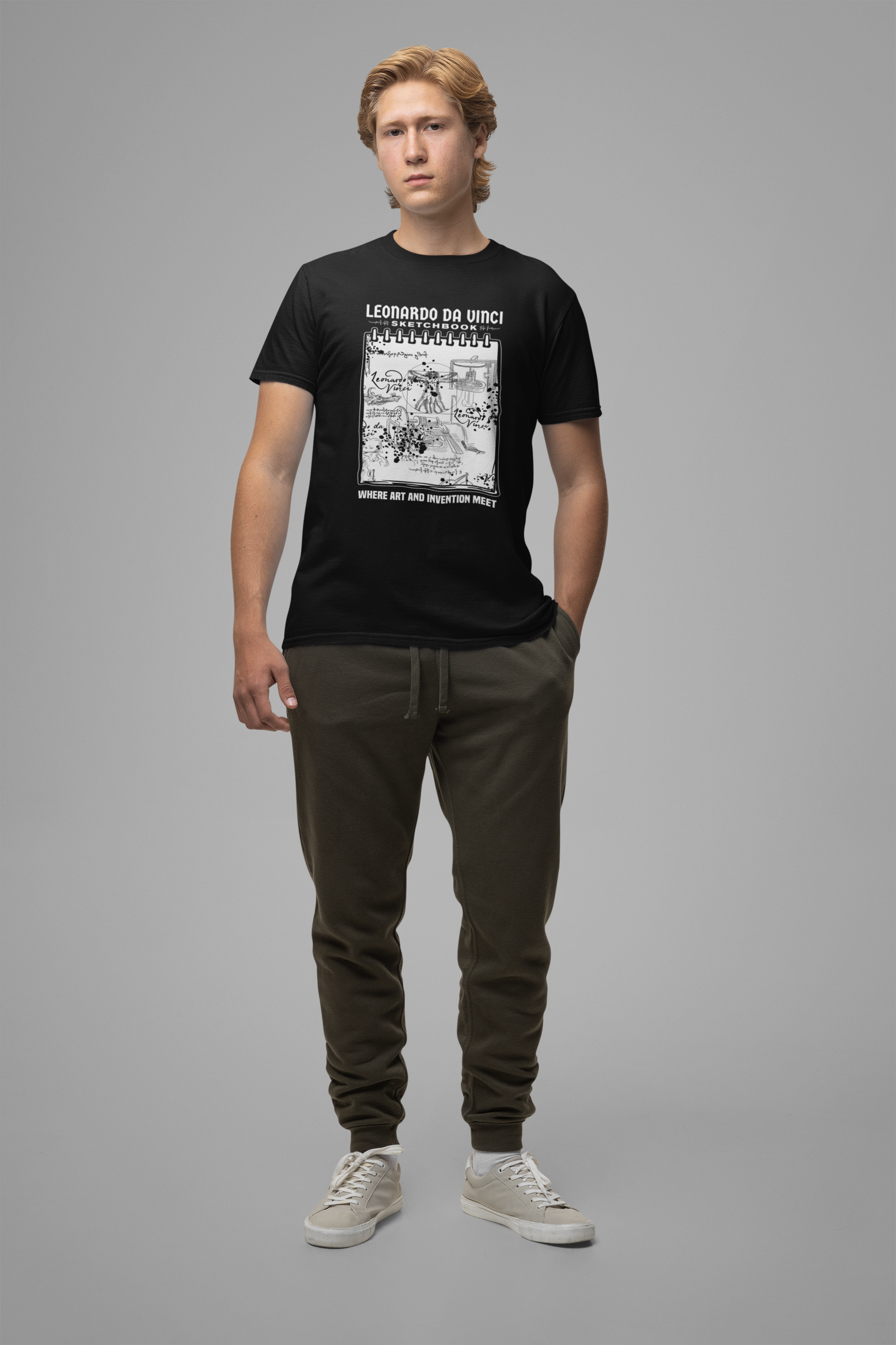 Leonardo’s Sketchbook Tee, Inventor Tribute Shirt, Renaissance Genius Graphic, Art History Top, Creativity Inspired Gift