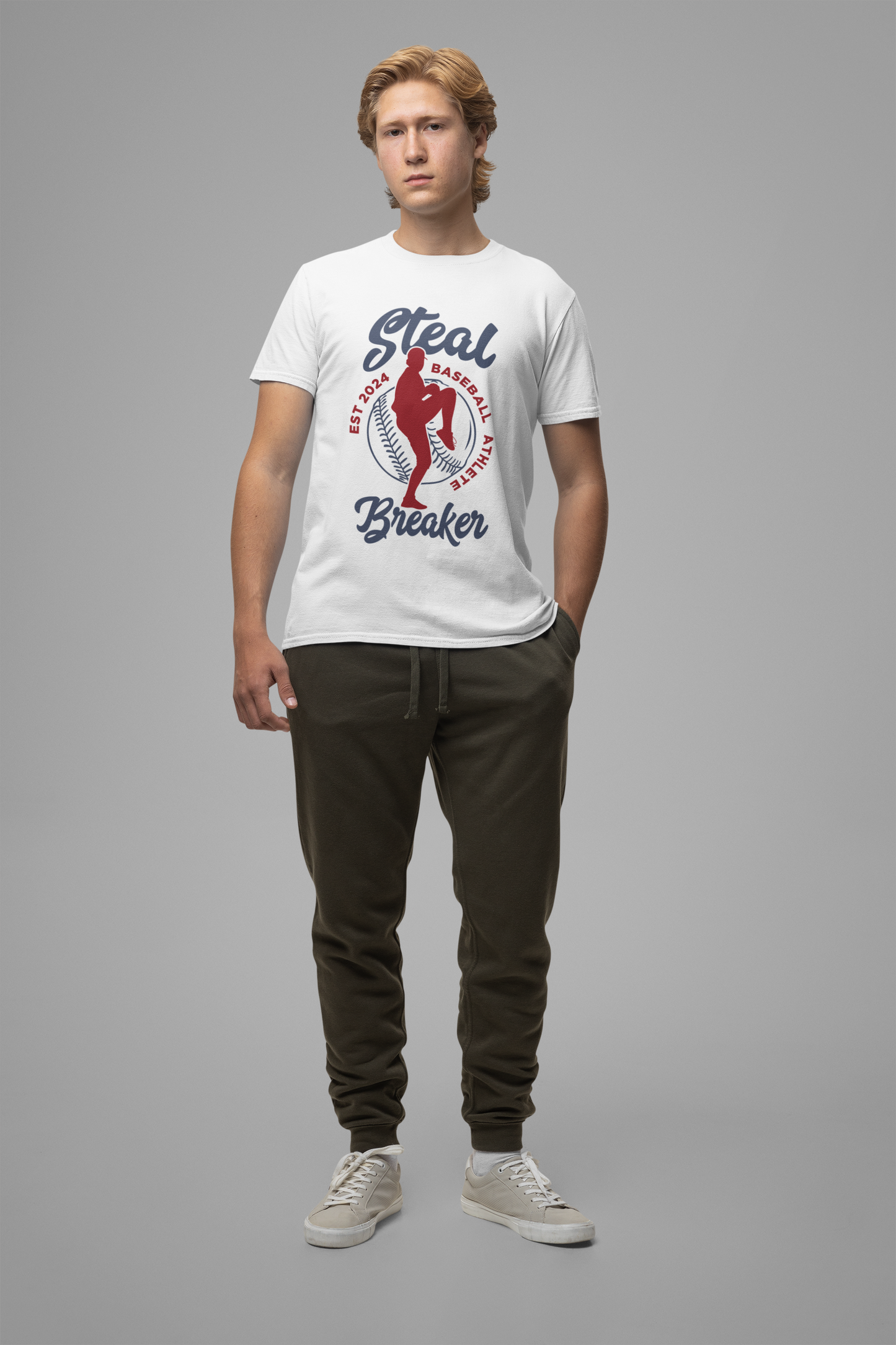 Baseball tshirt - Steal Breaker Tshirt Baseball Player Throwing Ball with Baseball Outline and Text Baseball Athlete