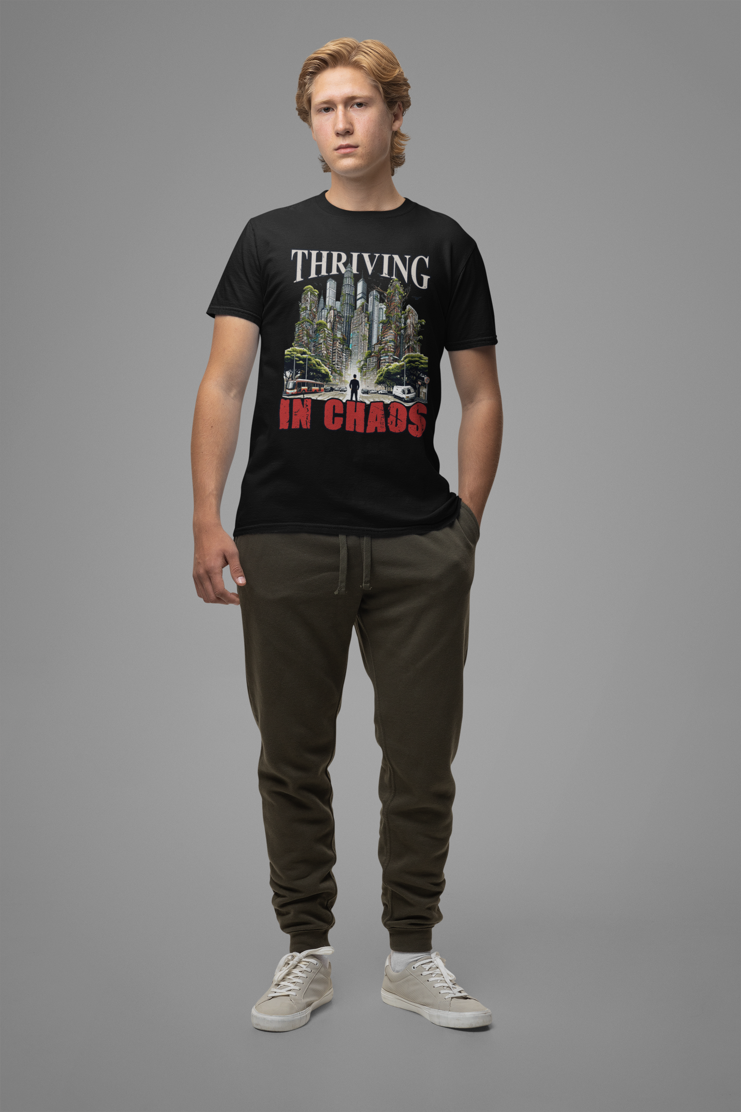 Thriving in Chaos | Resilience & Strength Motivational T-Shirt