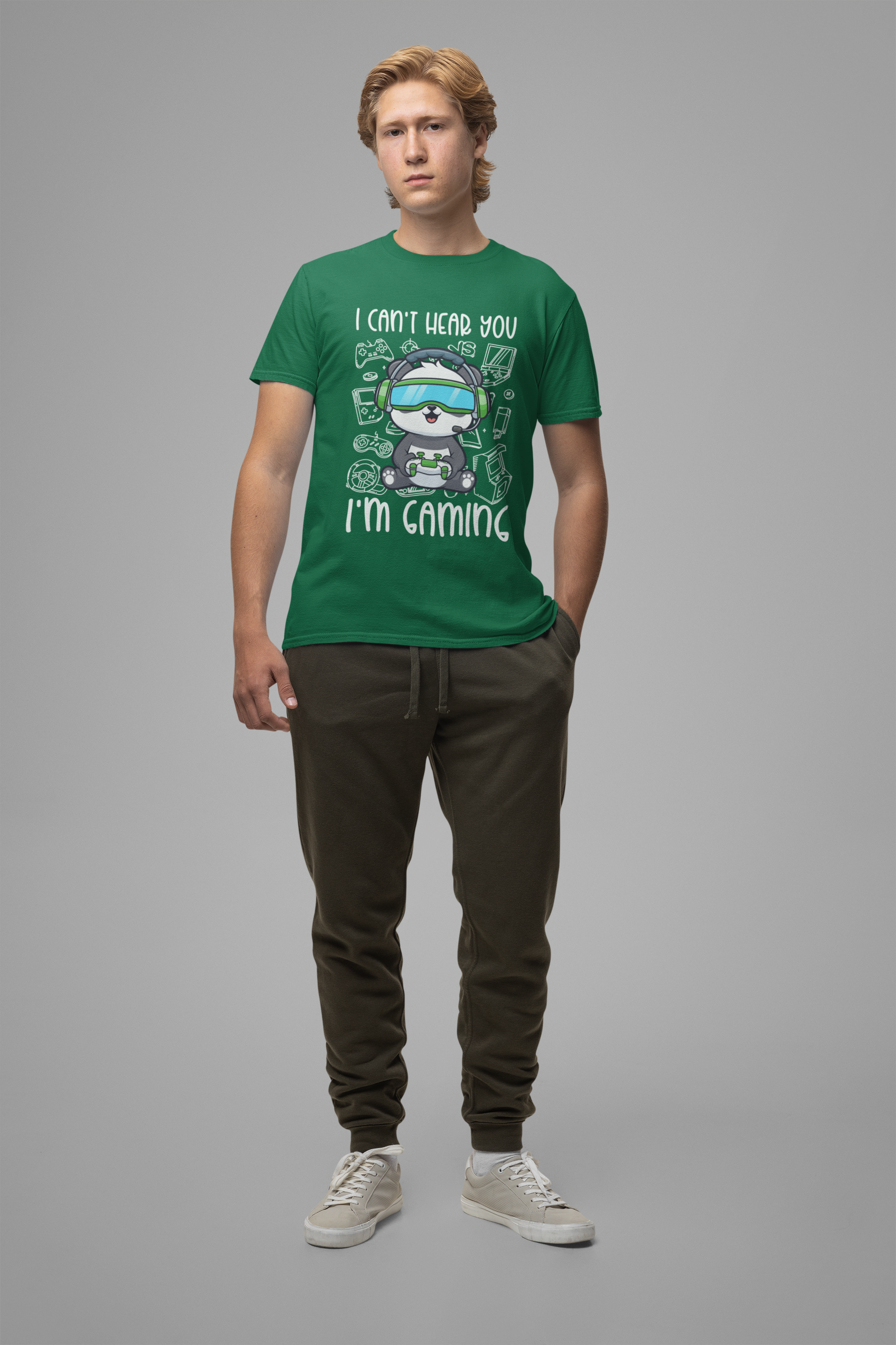 I Can’t Hear You I’m Gaming T-Shirt – Cute Puppy Gamer Headset Graphic Tee