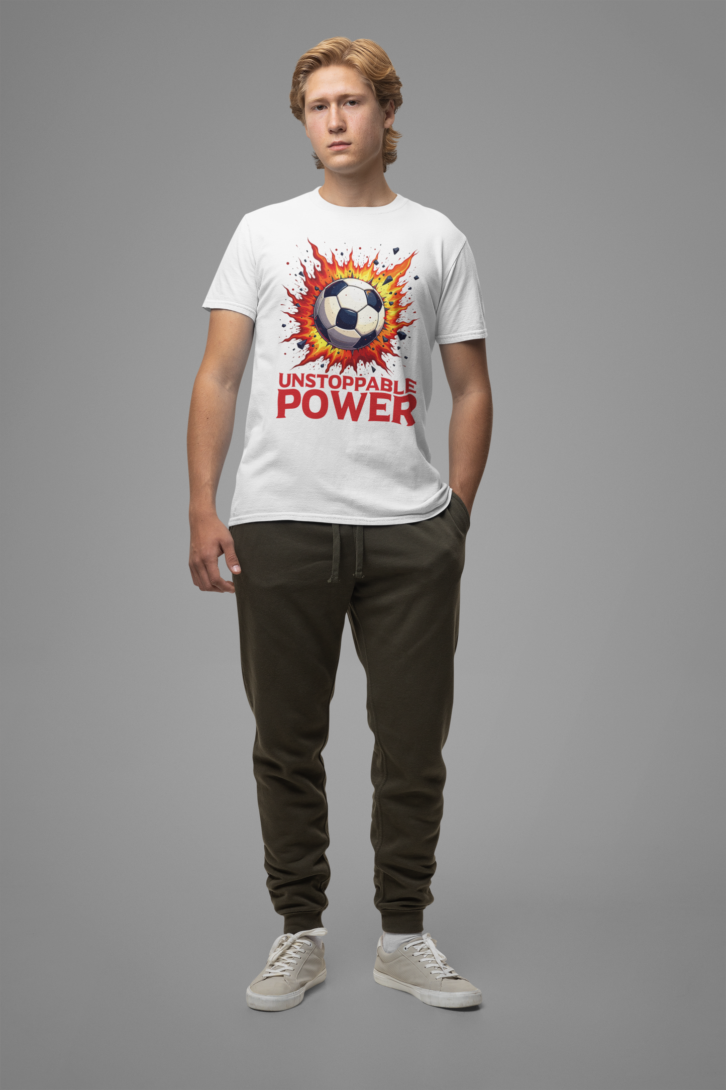 Goal Explosion Soccer Power Shot Flame Ball Scoring Moment T-Shirt
