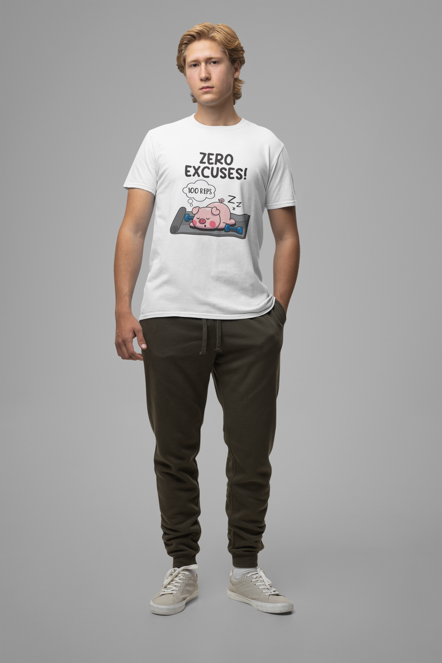 Zero Excuses 100 Reps Tee, Workout Motivation Shirt, Discipline Driven Top, Gym Beast Mode Graphic Tee, Strength Training Gift