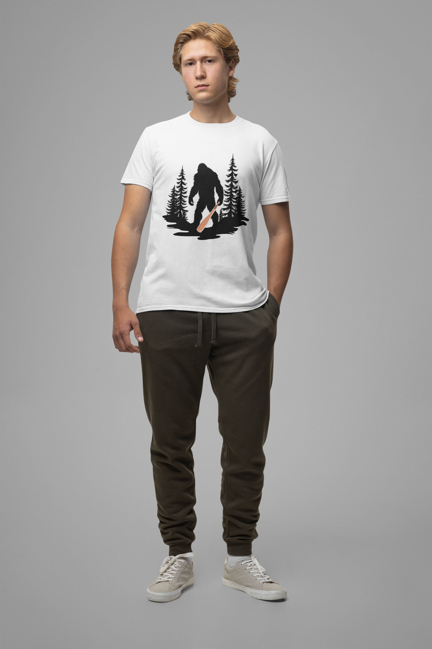 Big Foot Baseball Forest Adventure Tshirt Cryptid Sports Fan Design