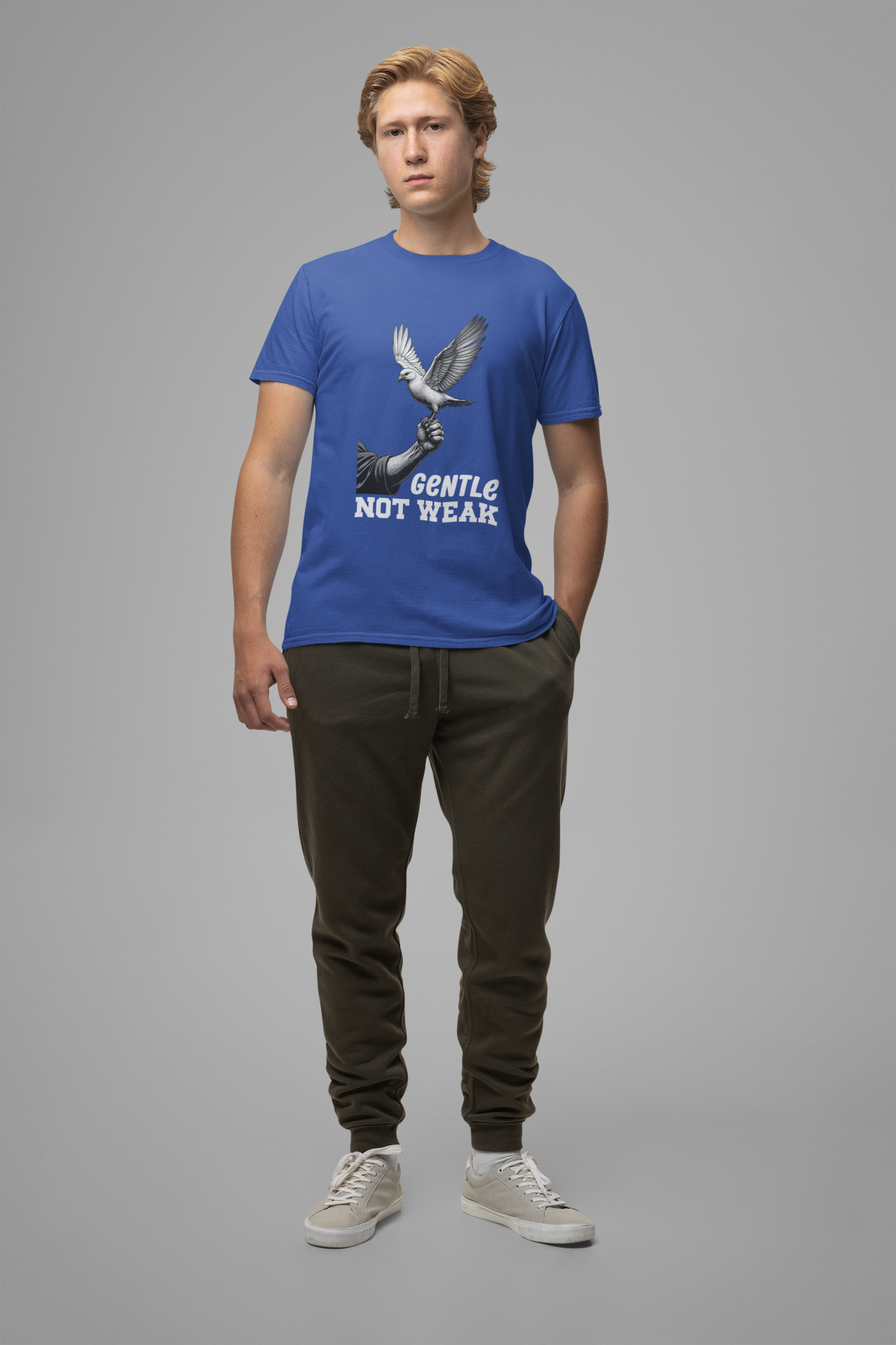Gentle Not Weak T-Shirt – Dove and Hand Motivational Graphic Tee