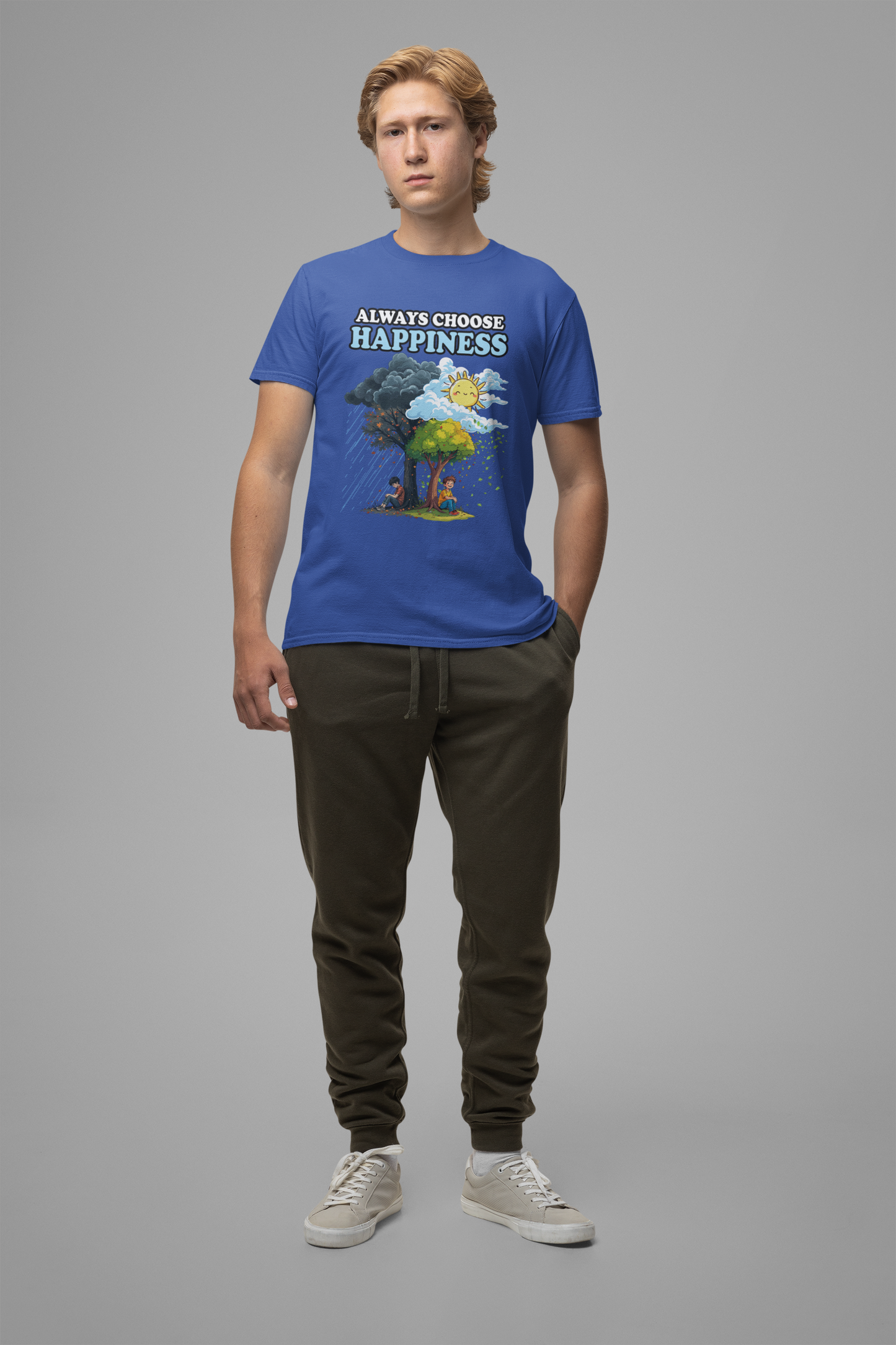 Embrace positivity Always Choose Happiness – Two Sides of Life Motivational Graphic T-Shirt