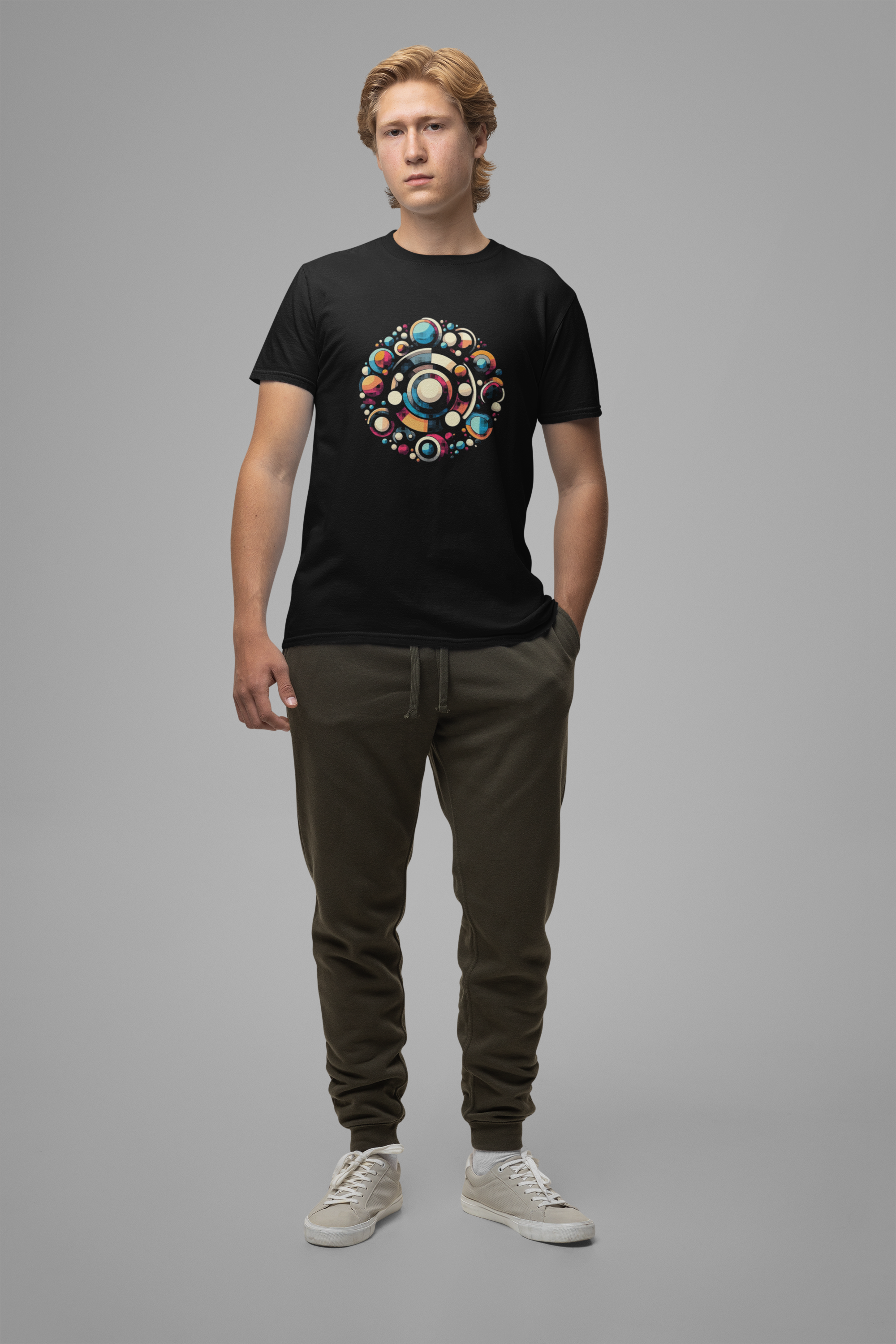 Circular Harmony – Colorful Circles Pattern Graphic T-Shirt