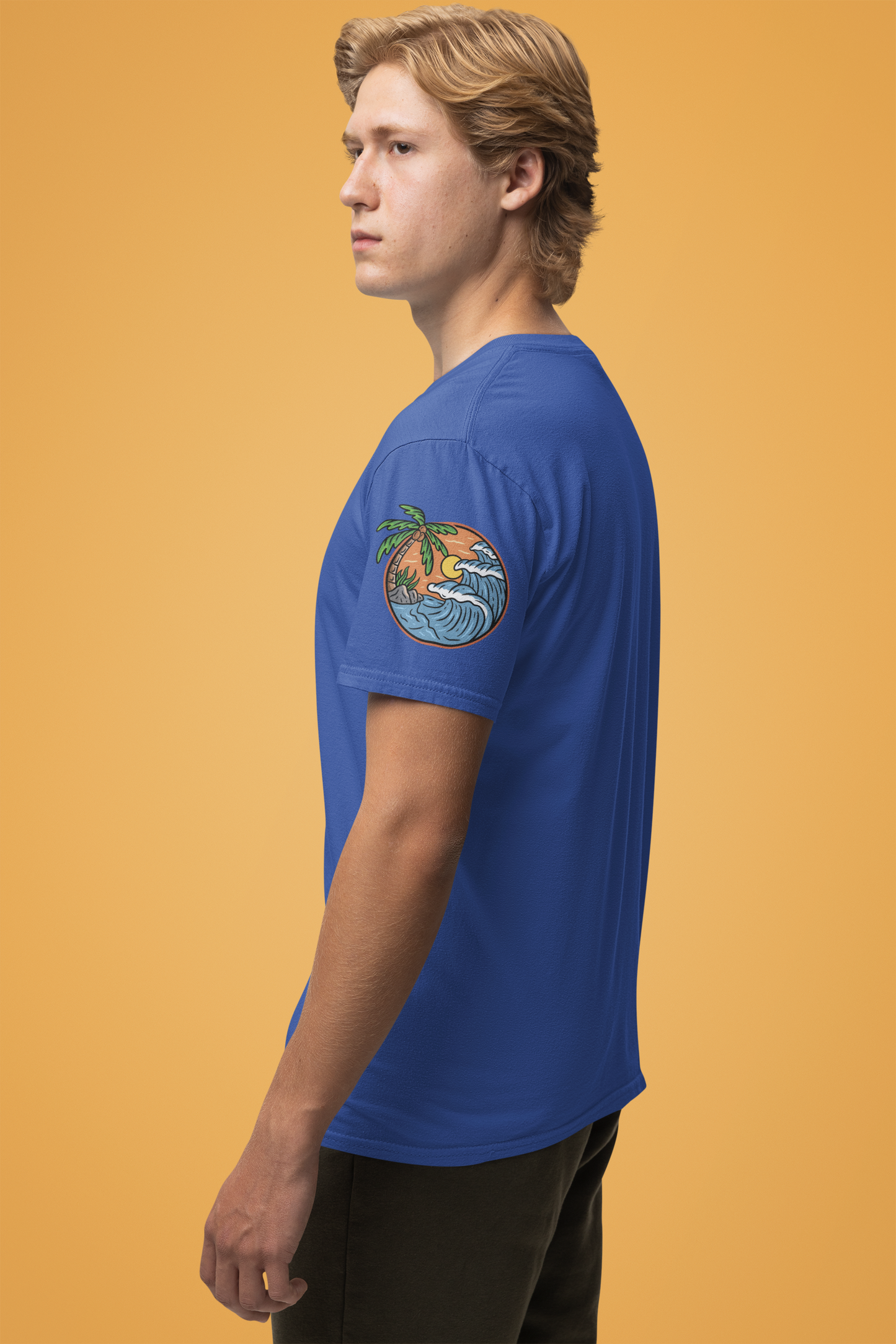 Happiness Comes in Waves T-Shirt – Beach Surf Palm Tree Ocean Graphic Tee
