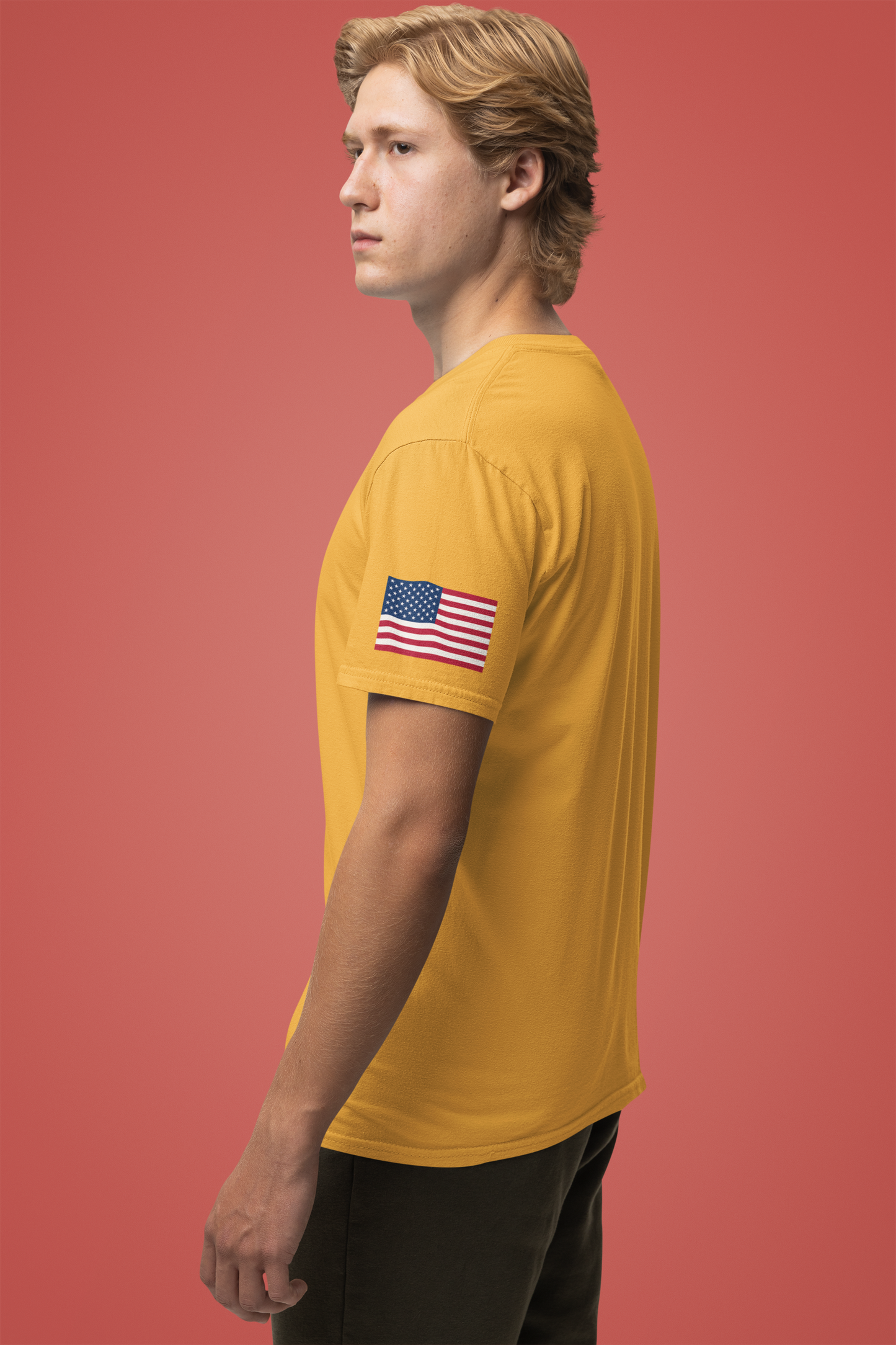 USA Land of the Free Home of the Brave T-Shirt – Mountain Flag Nature Patriotic Graphic Tee