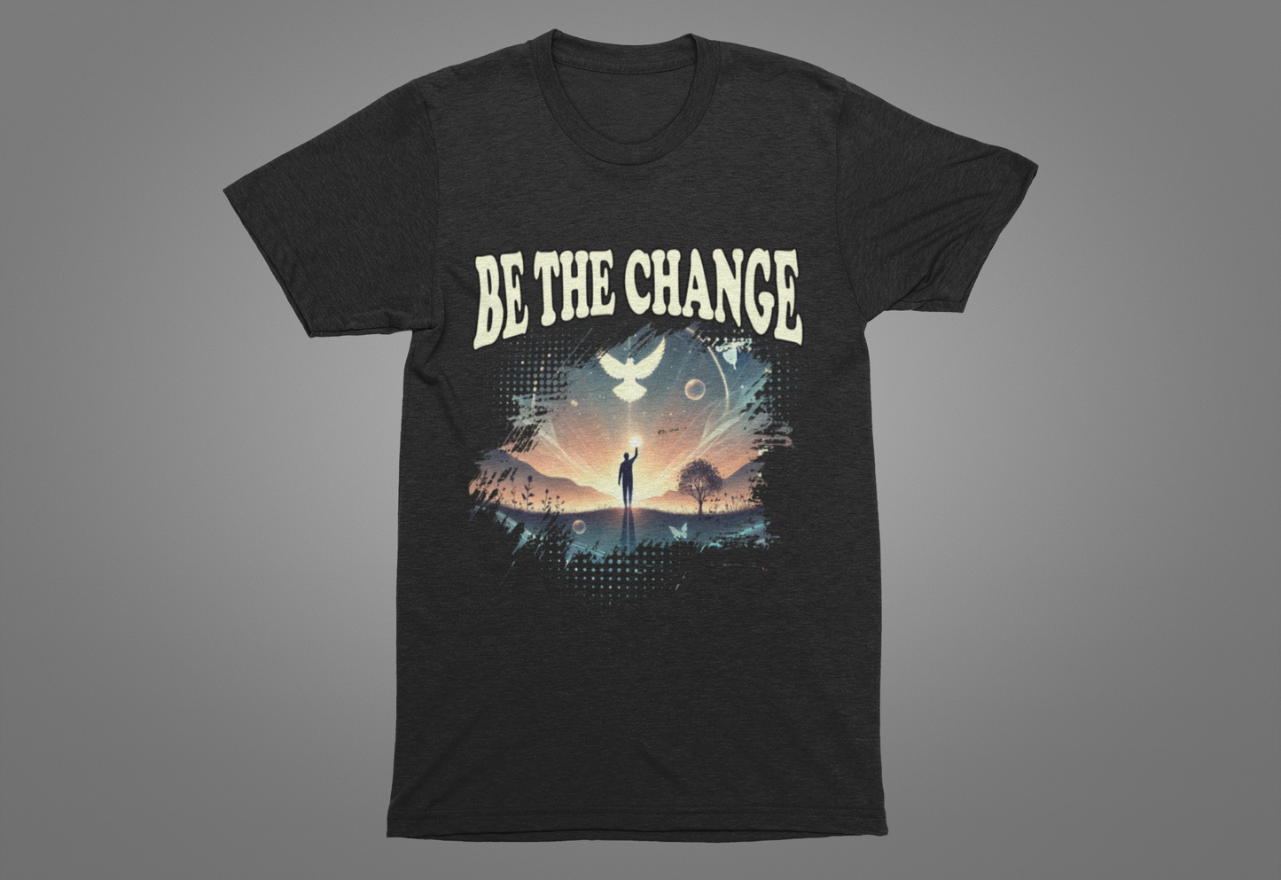 Be the Change | Walking Toward Sunset & White Pigeon T-Shirt