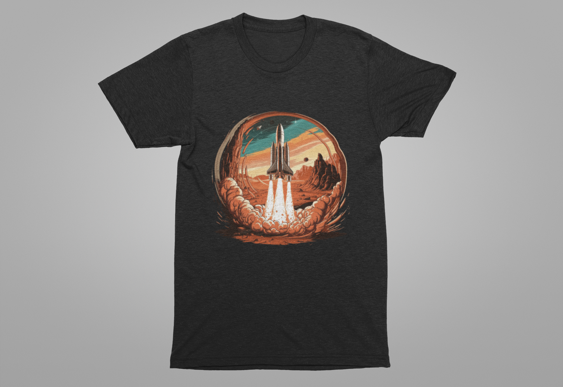 Mars or Bust Space Rocket Launch T-Shirt