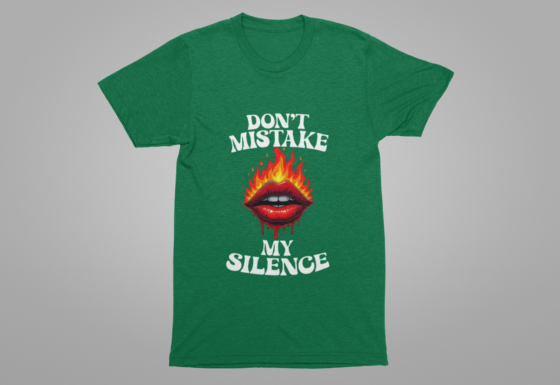 Don’t Mistake My Silence – Burning & Bleeding Lips Graphic T-Shirt