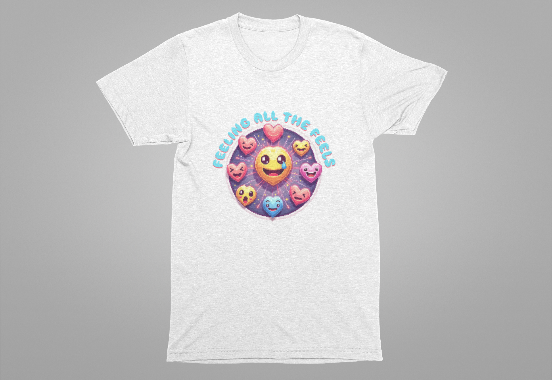Feeling All the Feels – Heart Emoji Expressions Graphic T-Shirt
