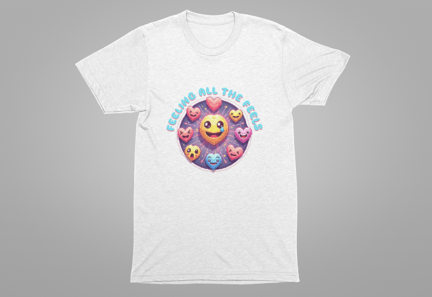Feeling All the Feels – Heart Emoji Expressions Graphic T-Shirt