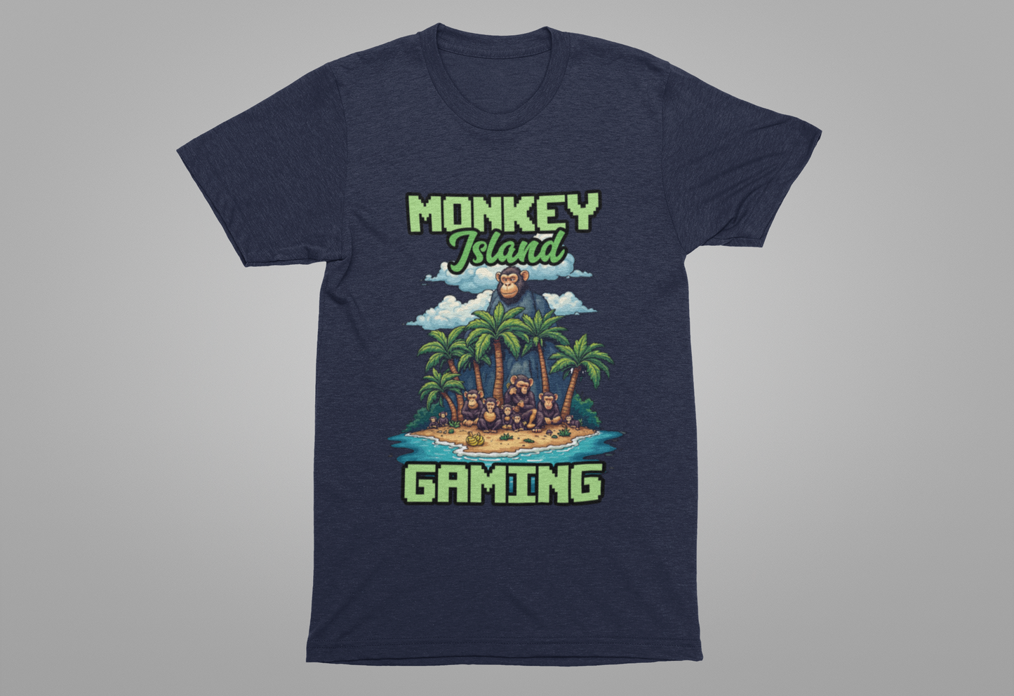 Monkey Island Gaming Tshirt – Giant Gorilla and Monkey Island Graphic