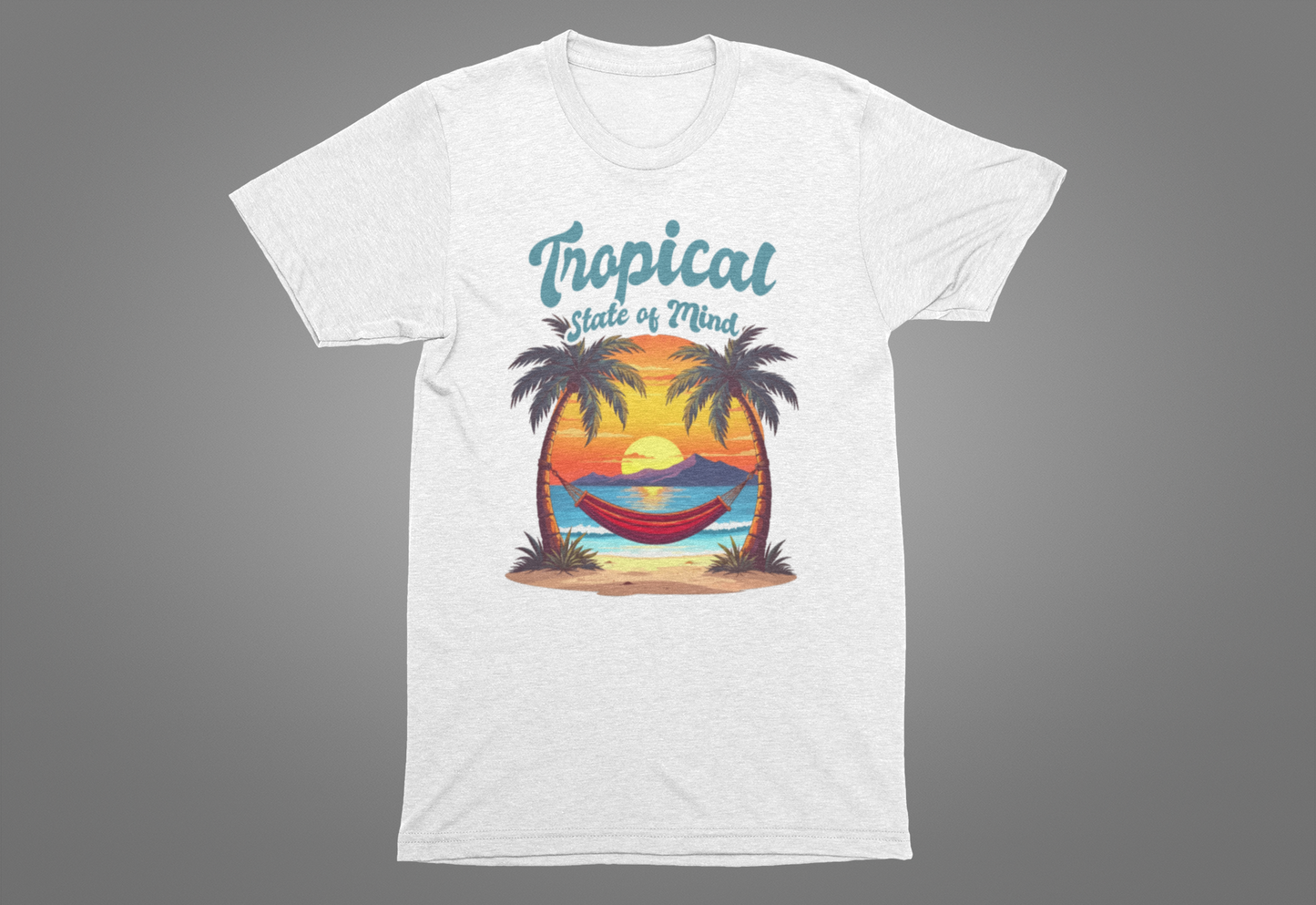 Tropical State of Mind Sunset Hammock Beach T-Shirt